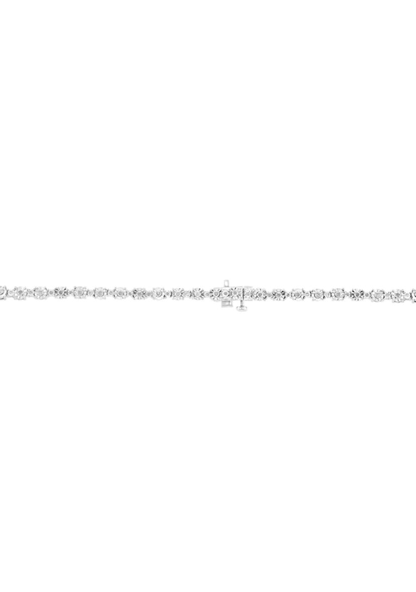 Sterling Silver Diamond Tennis Necklace