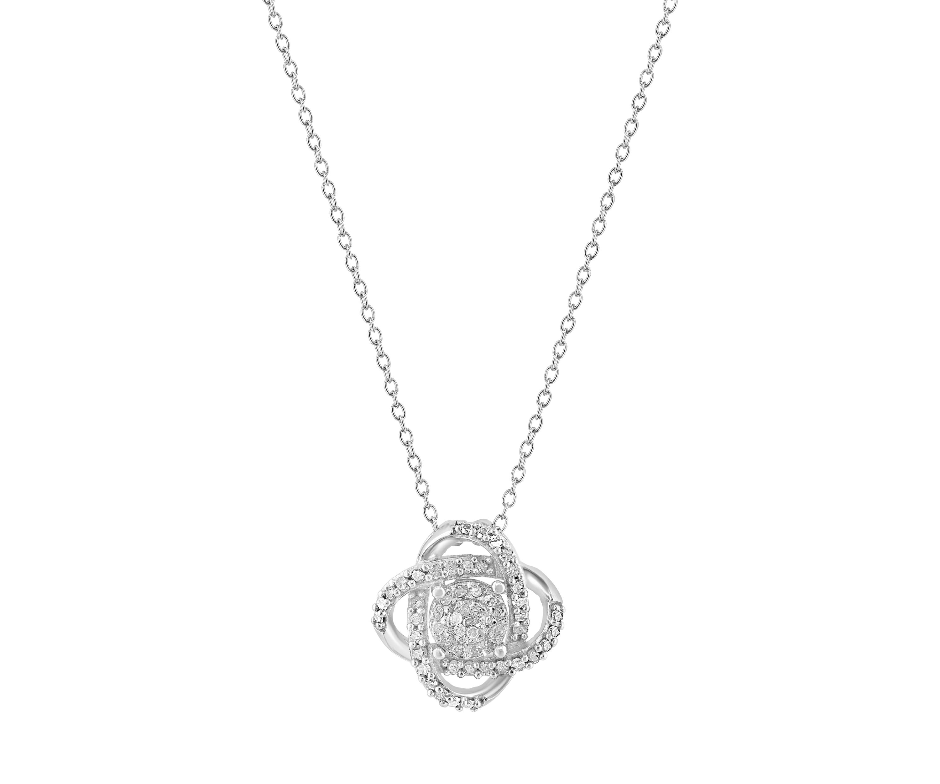 Sterling Silver Diamond Necklace 