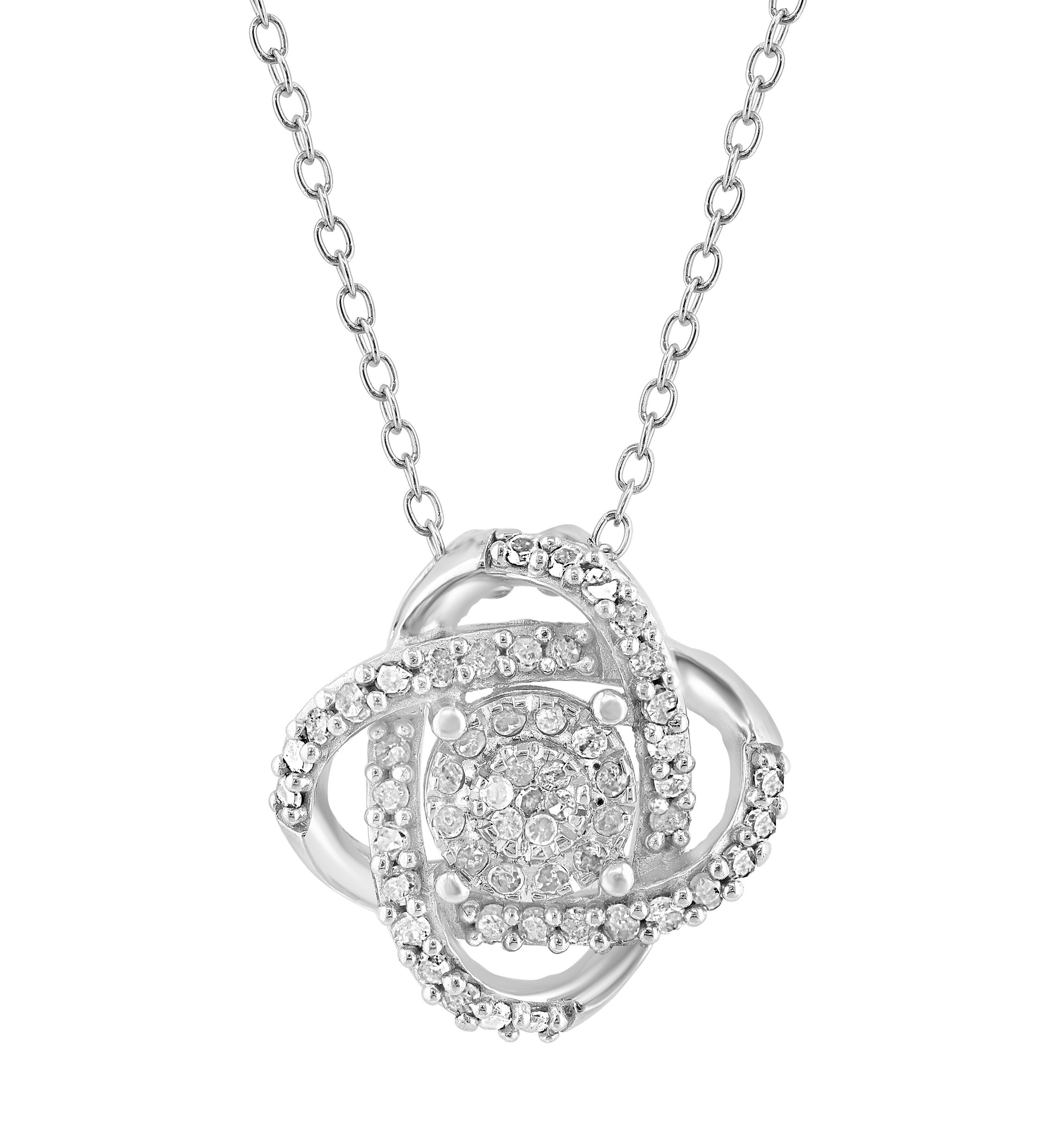 Sterling Silver Diamond Necklace 