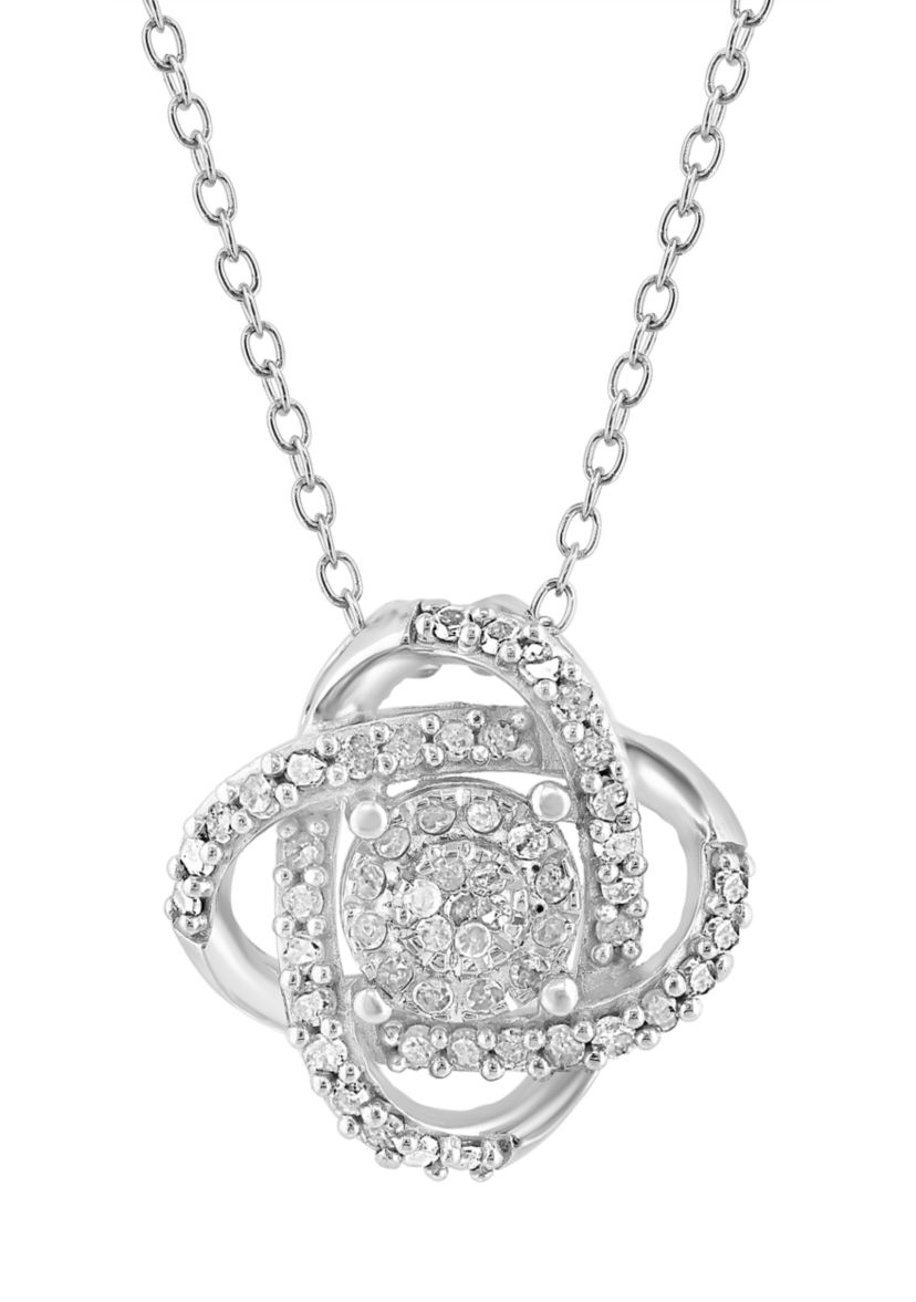 Sterling Silver Diamond Necklace 