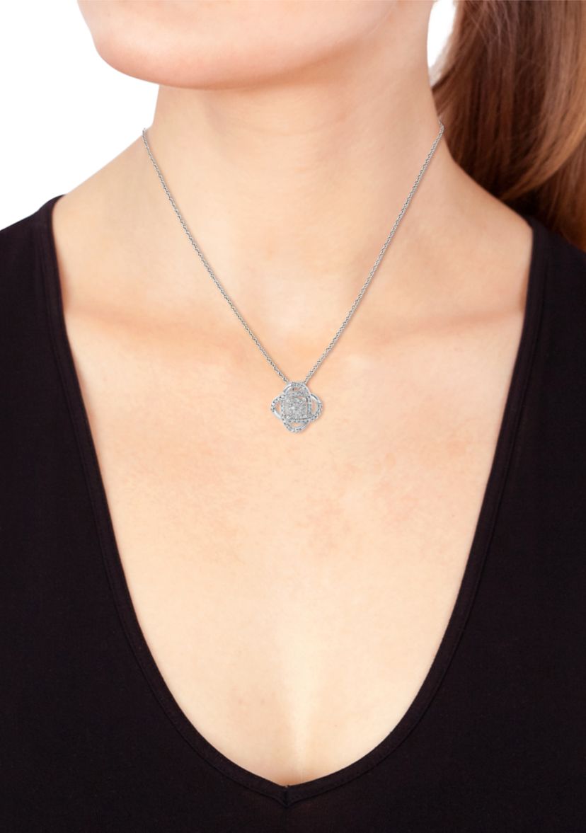 Sterling Silver Diamond Necklace 