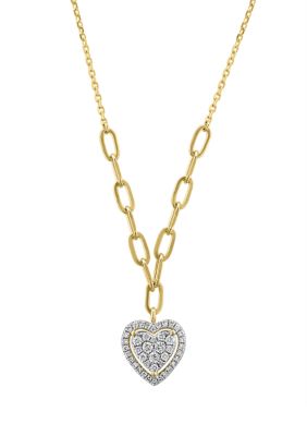 Effy 1/4 ct. t.w. Diamond Heart Pendant Necklace in 14K Yellow Gold -  5400452XZ0FK78DD4