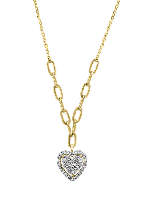 1/4 ct. t.w. Diamond Heart Pendant Necklace in 14K Yellow Gold 