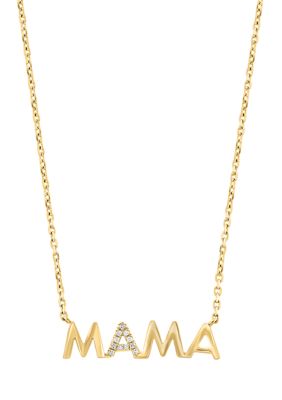 Effy Diamond Mama Necklace In Gold Plated Sterling Silver