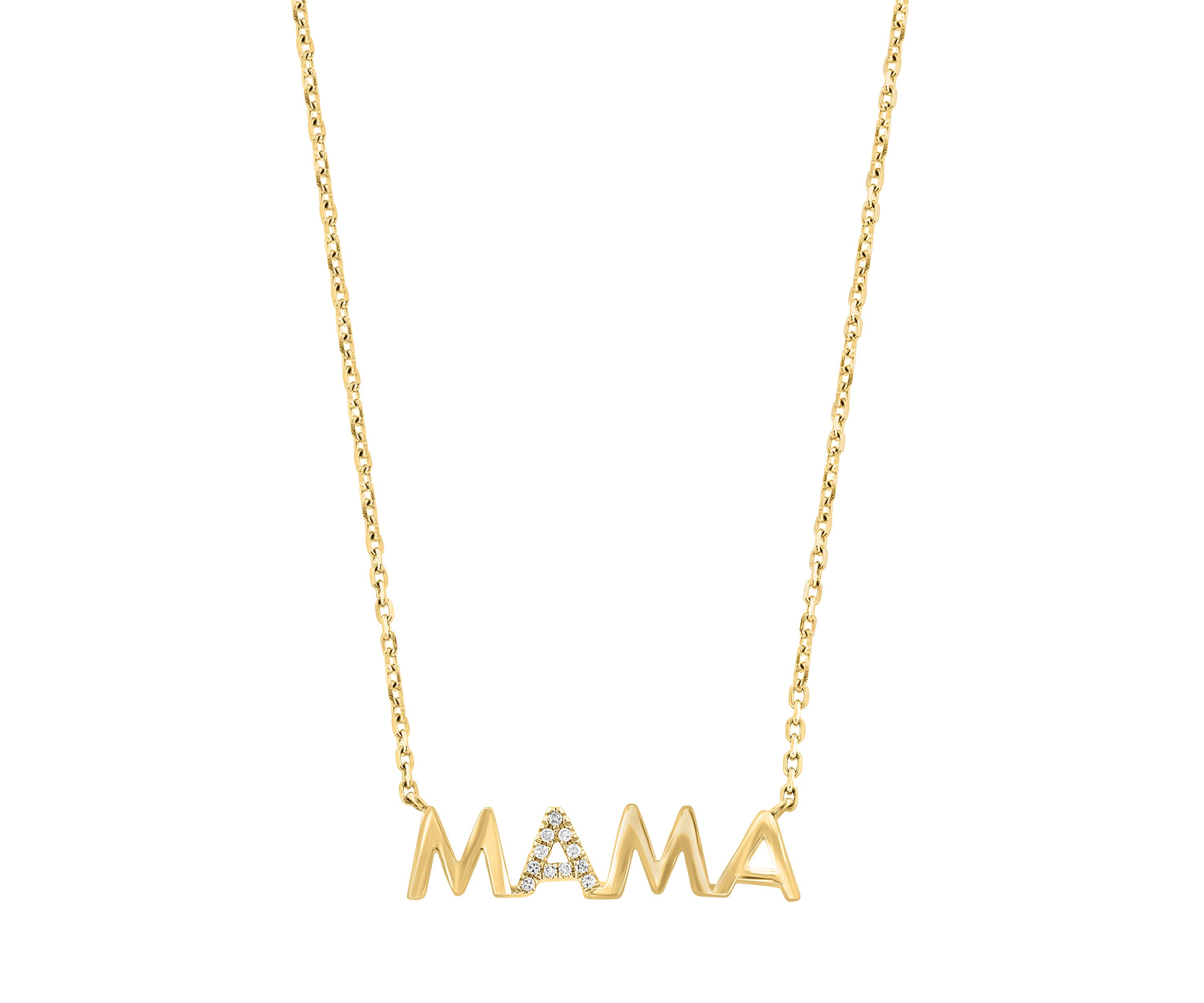 Diamond Mama Necklace in Gold Plated Sterling Silver 