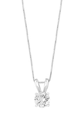Effy 14K White Gold Lab Grown Diamond Pendant (With 1/2 Ct. T.w. Center Size)