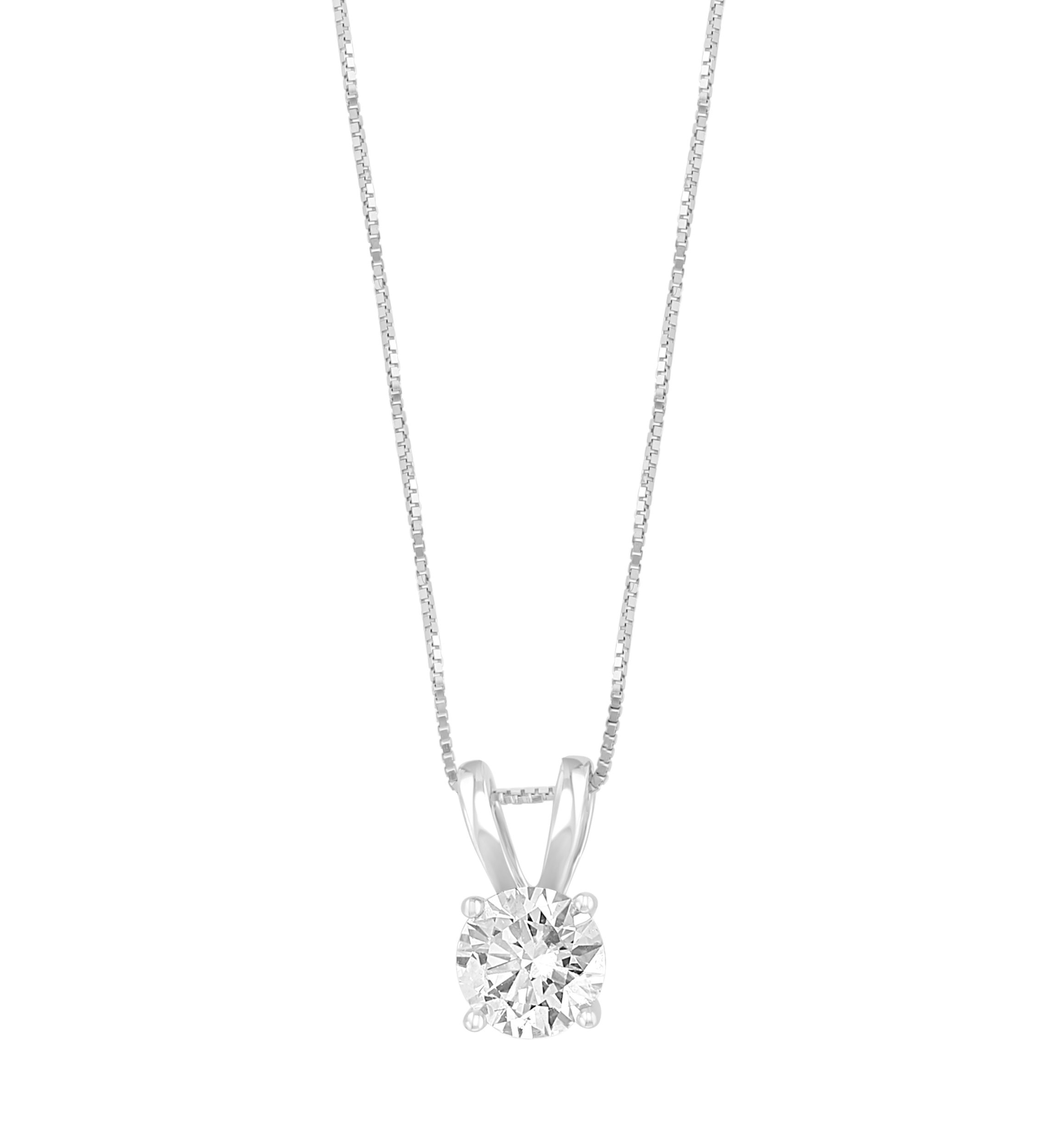 14K White Gold Lab Grown Diamond Pendant (with 1/2 ct. t.w. Center Size)