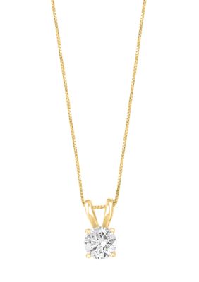 Effy Lab Created 1/2 Ct. T.w. Lab Grown Diamond Pendant Necklace In 14K Yellow Gold