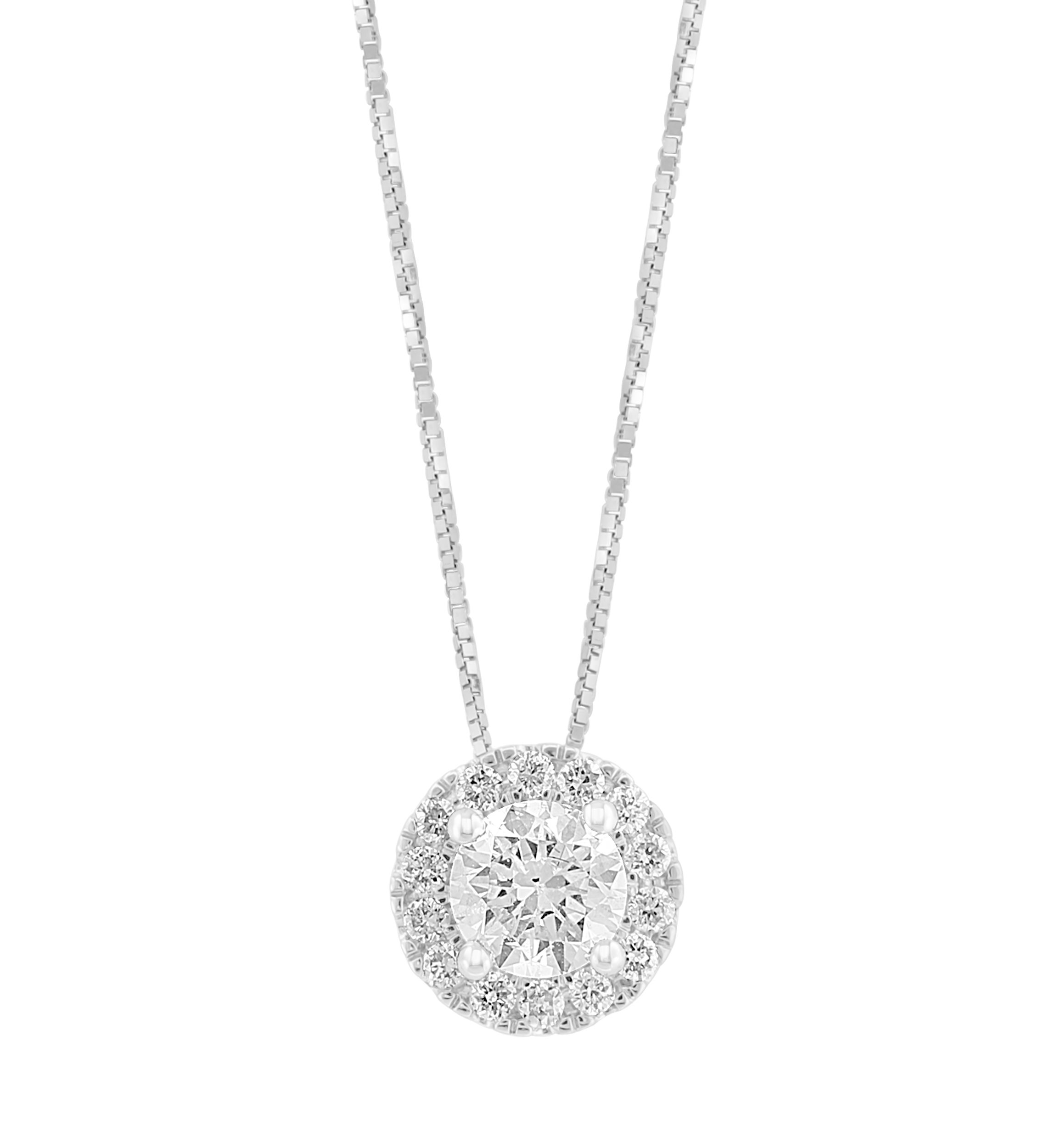  14K White Gold Lab Grown Diamond Pendant (With 1/2 ct. t.w. Center Size)
