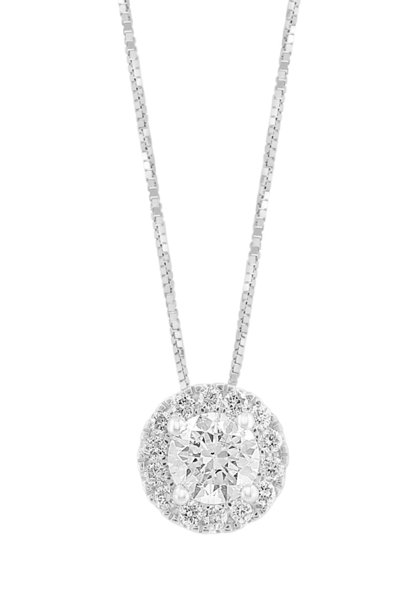  14K White Gold Lab Grown Diamond Pendant (With 1/2 ct. t.w. Center Size)
