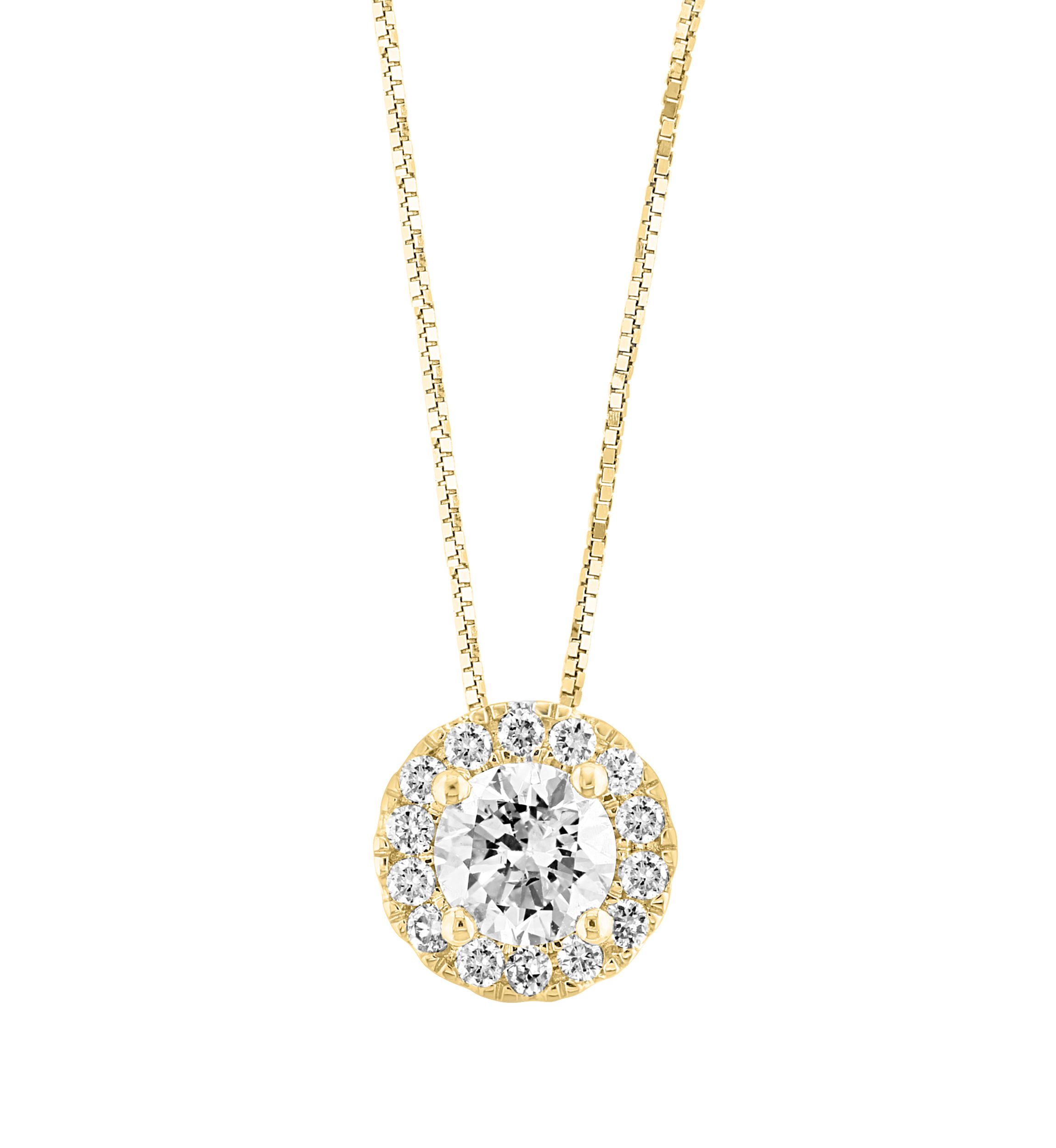 3/4 ct. t.w. Lab Created Diamond Pendant Necklace in 14K Yellow Gold