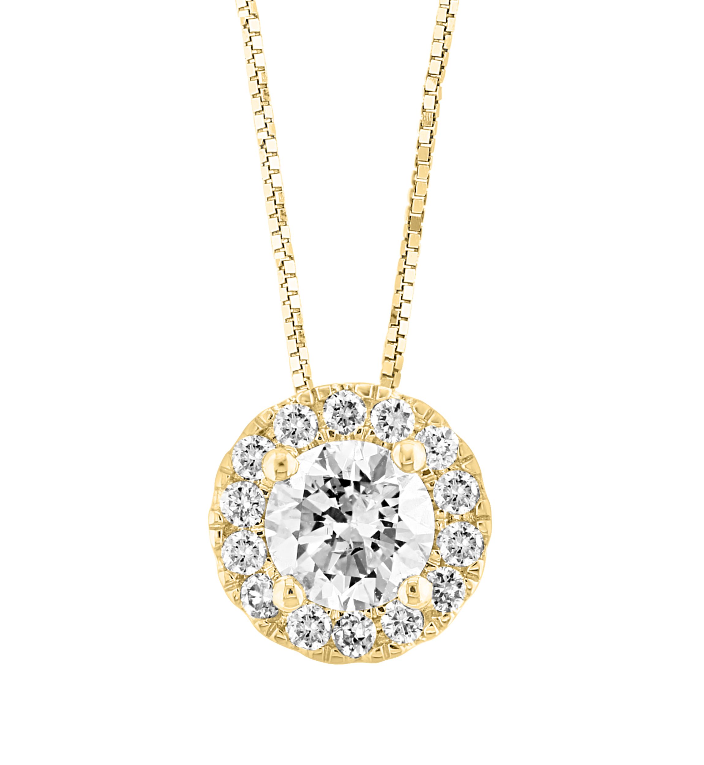 3/4 ct. t.w. Lab Created Diamond Pendant Necklace in 14K Yellow Gold