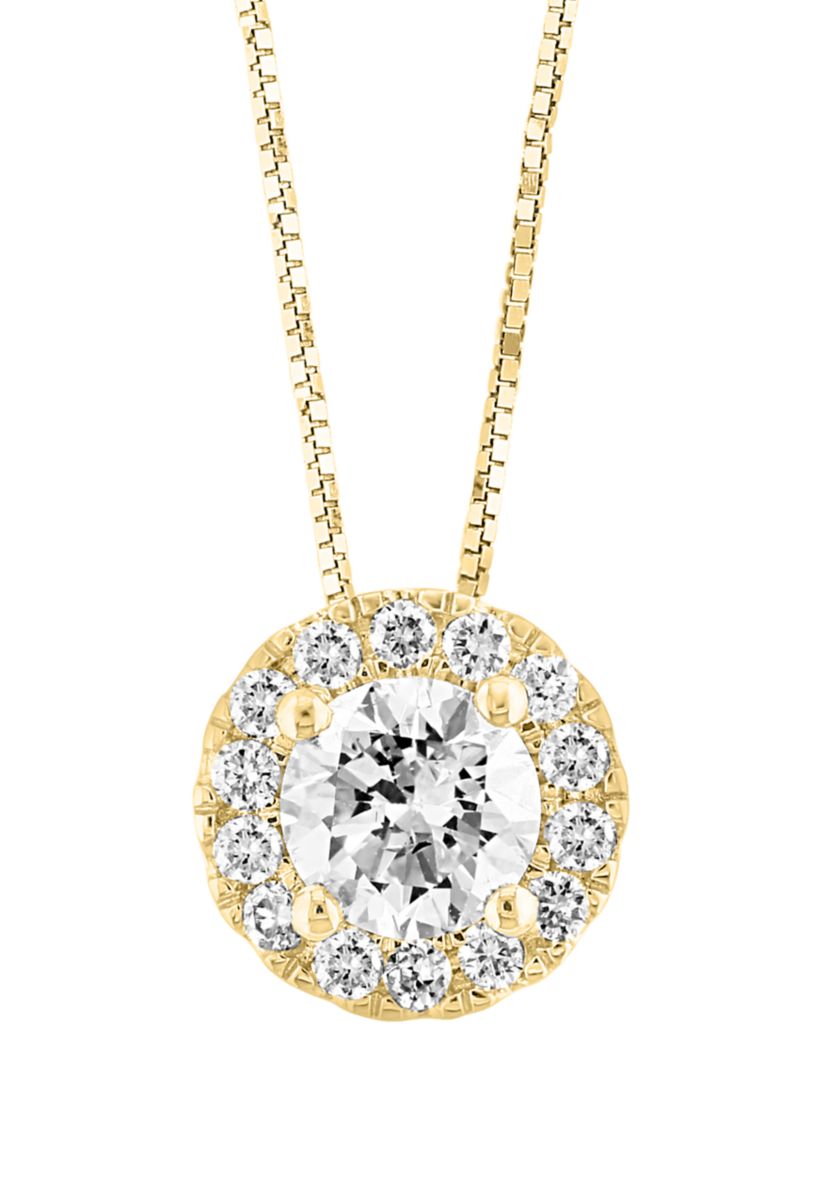 3/4 ct. t.w. Lab Created Diamond Pendant Necklace in 14K Yellow Gold