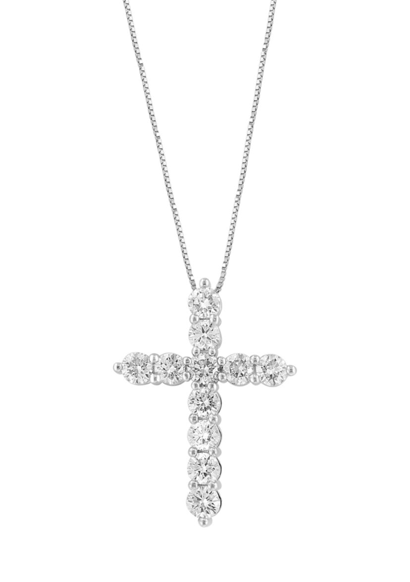 Lab Created 14K White Lab Grown Diamond Pendant Necklace