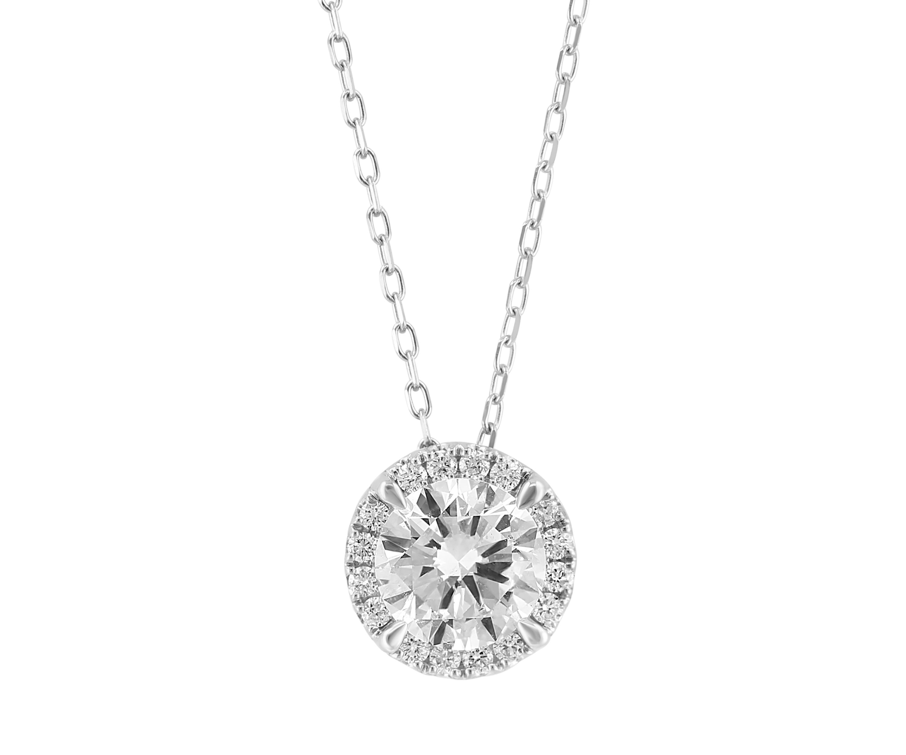 1.56 ct. t.w. Lab Created Diamond Pendant Necklace in 14K White Gold