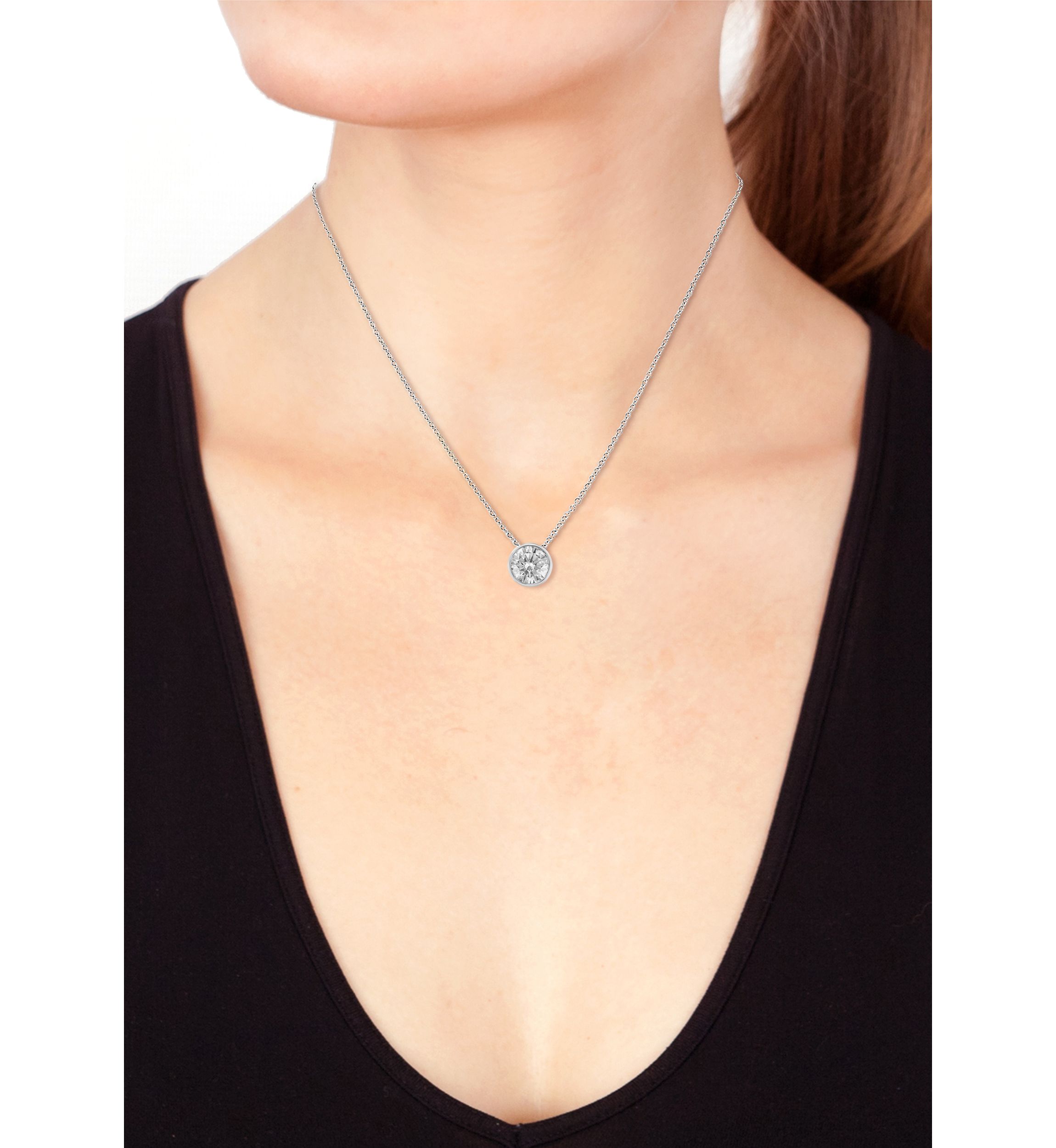   14K White Gold Lab Grown Diamond Necklace