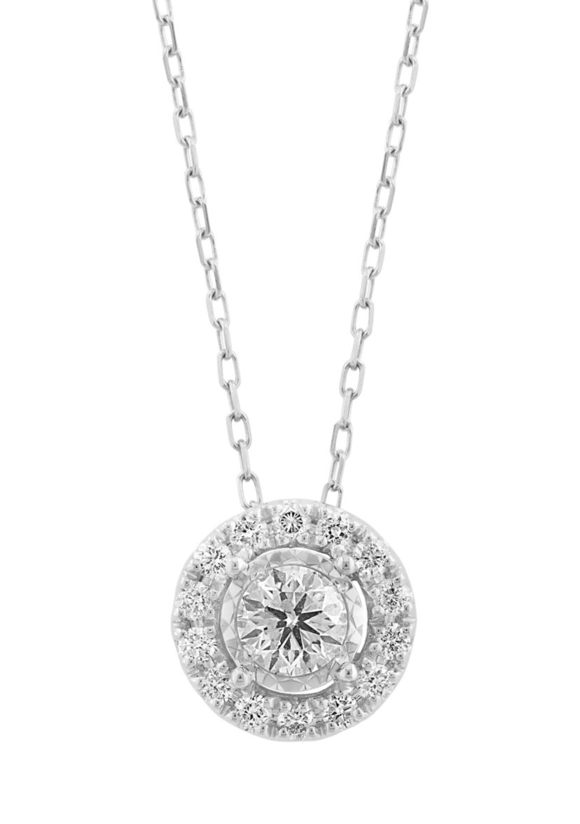 14K White Gold Lab Grown Diamond Pendant