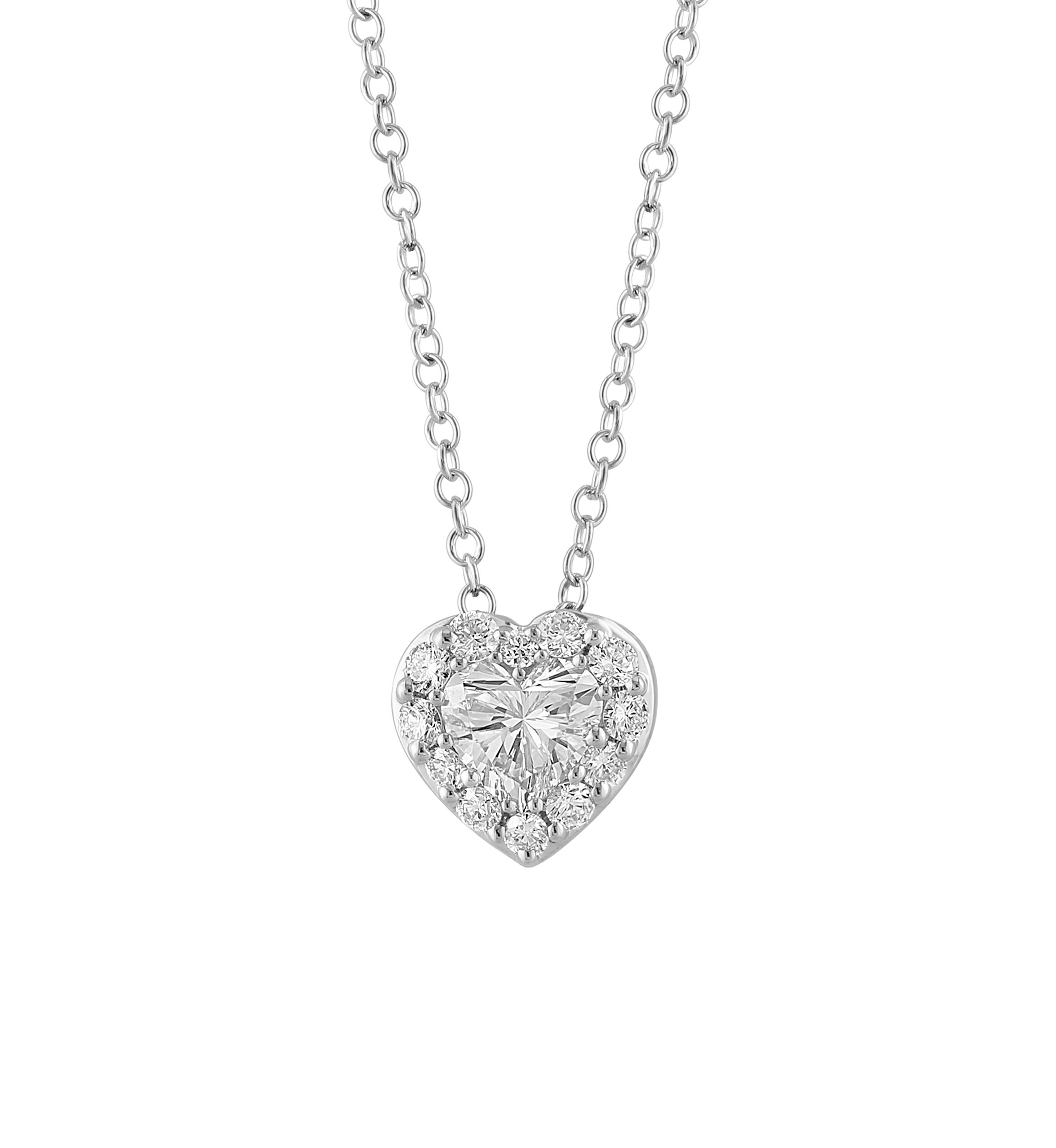 	 14K White Gold Lab Grown Diamond Pendant Necklace 