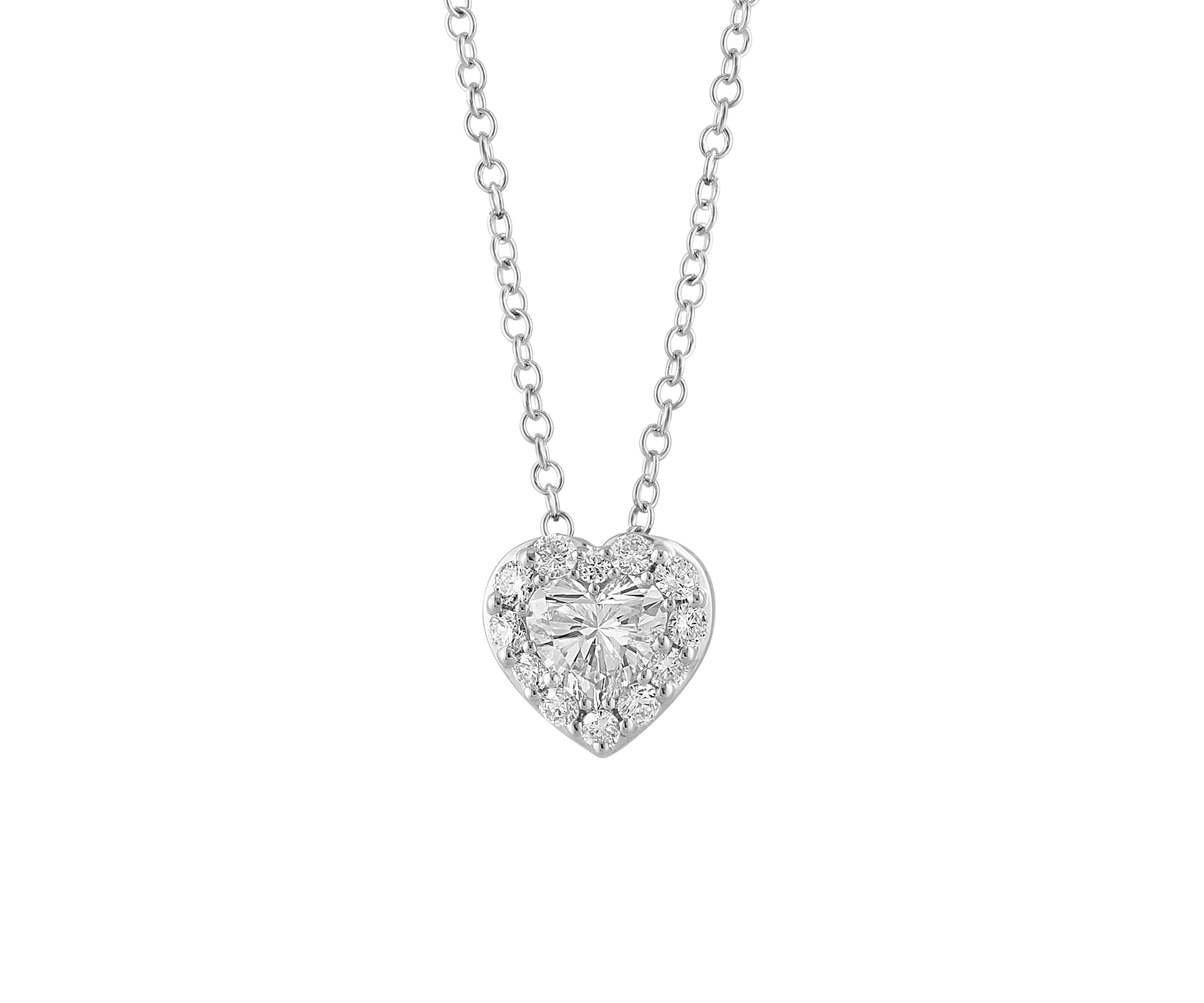 	 14K White Gold Lab Grown Diamond Pendant Necklace 