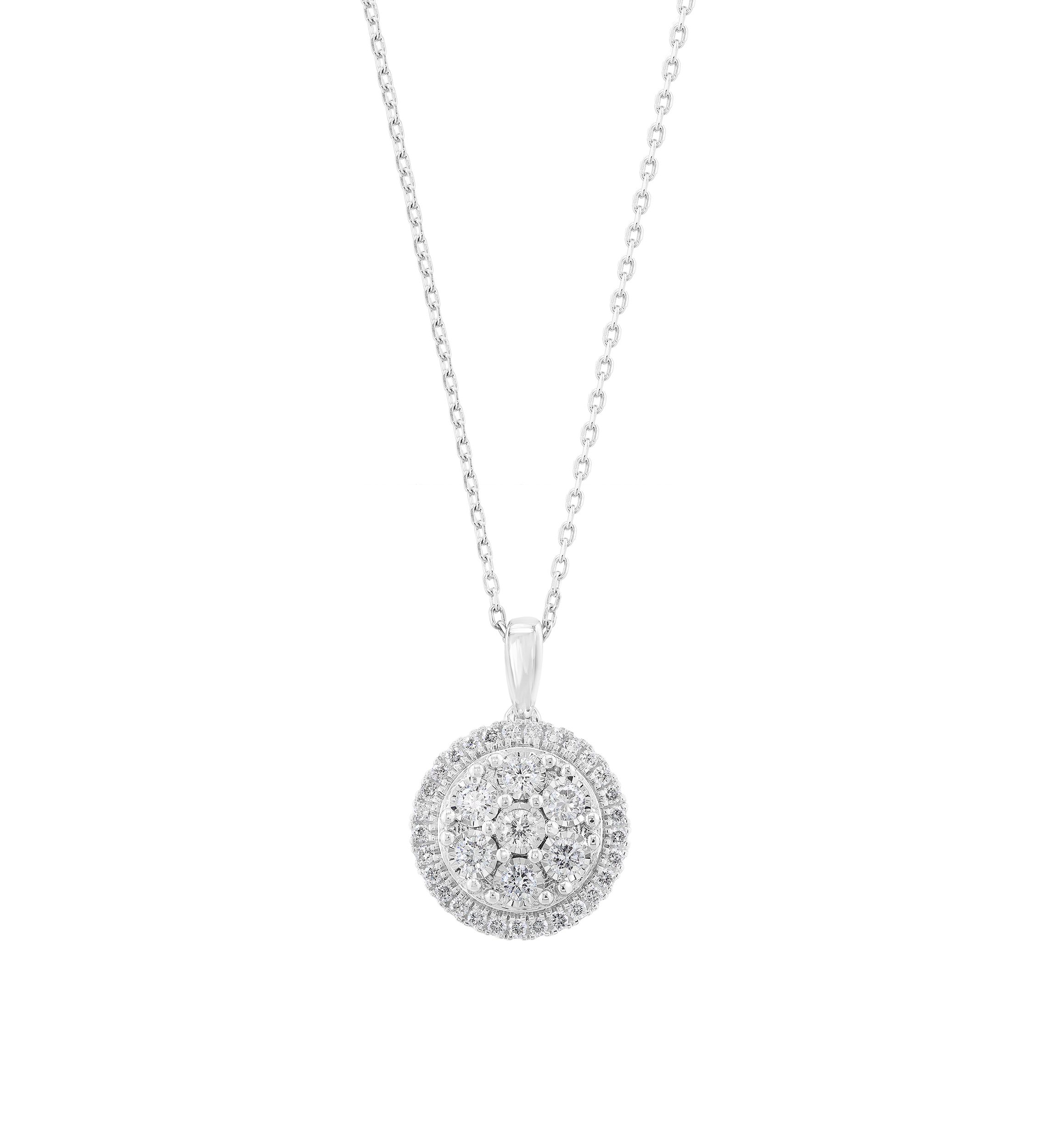 Silver Lab Grown Diamond Necklace 