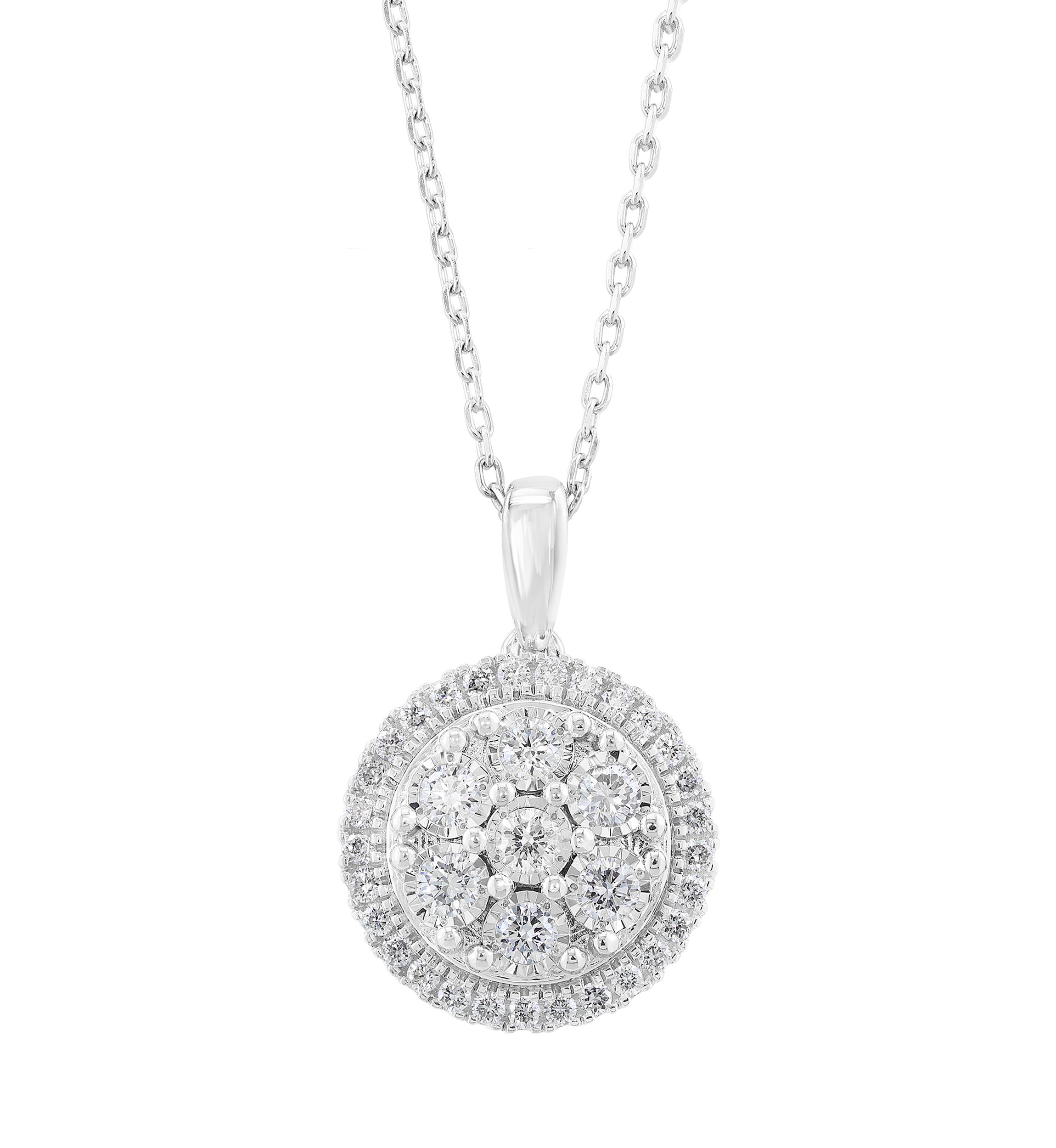 Silver Lab Grown Diamond Necklace 