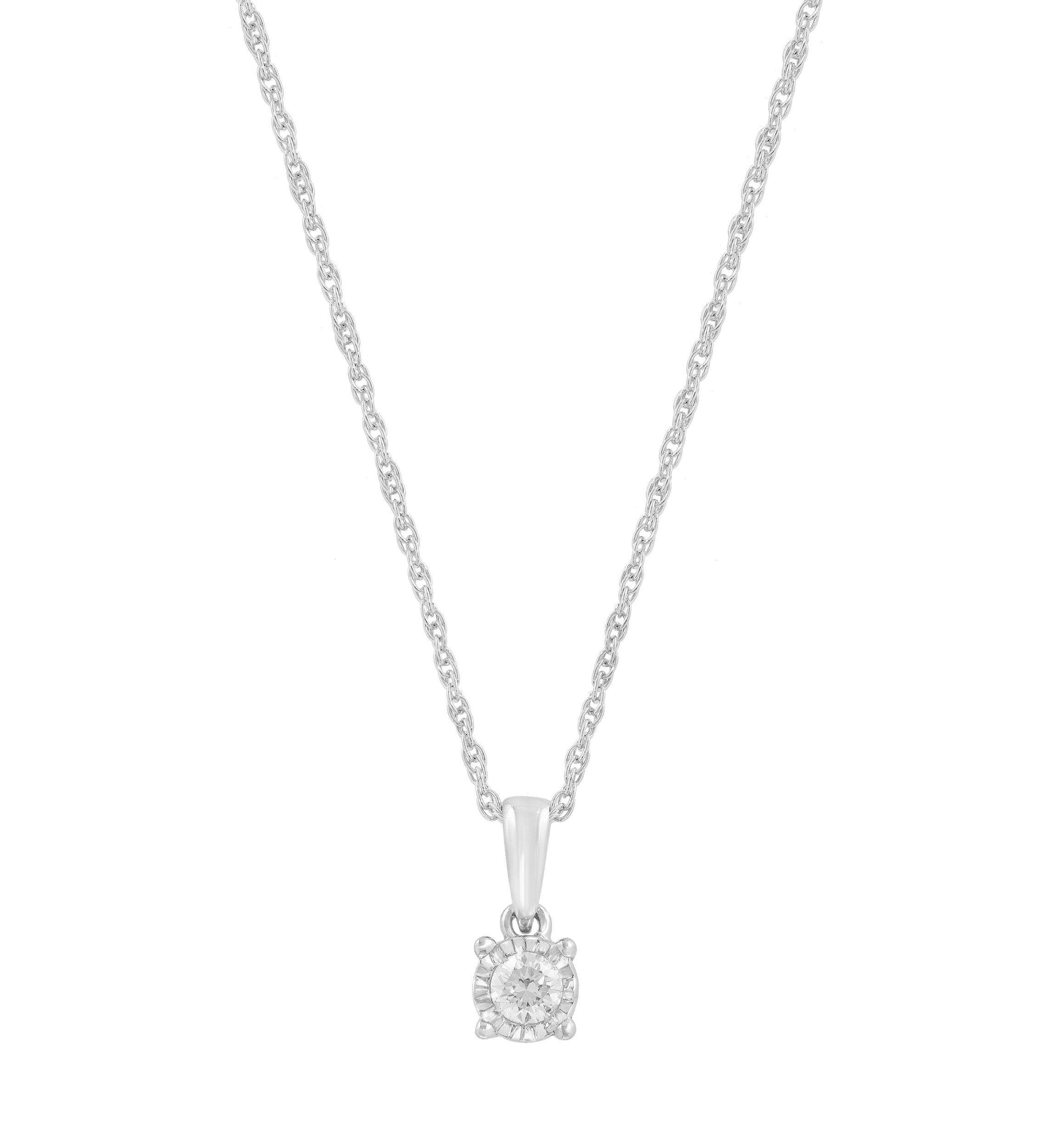  1/10 ct. t.w. Lab Grown Diamond Pendant Necklace in Sterling Silver