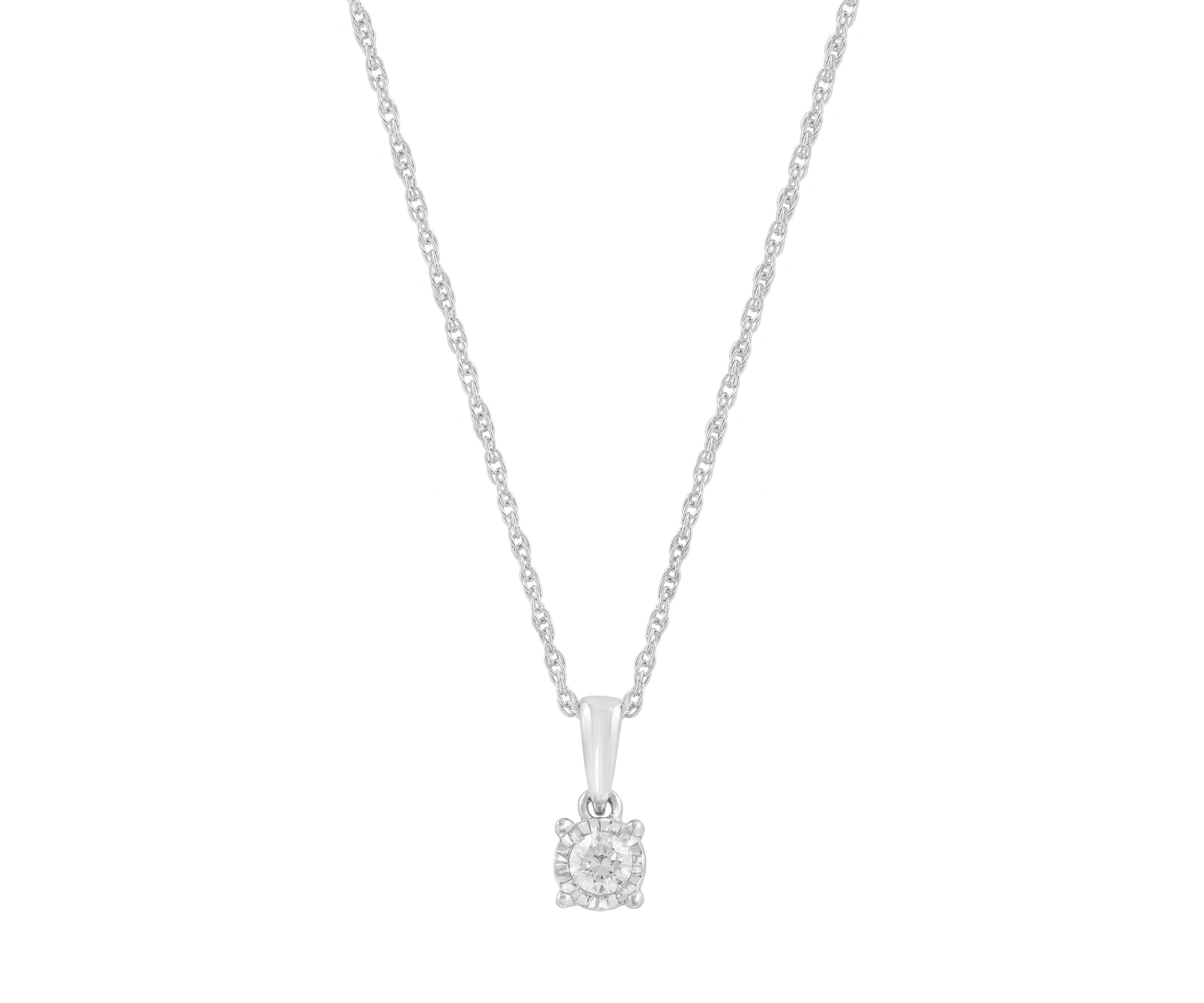  1/10 ct. t.w. Lab Grown Diamond Pendant Necklace in Sterling Silver