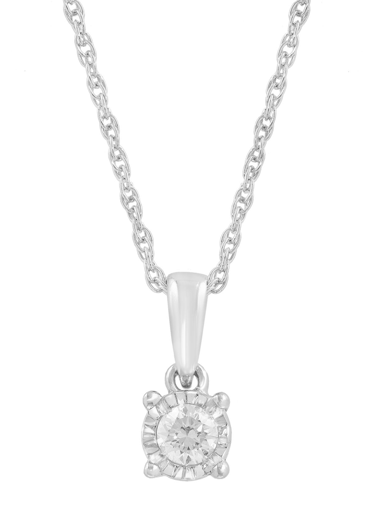  1/10 ct. t.w. Lab Grown Diamond Pendant Necklace in Sterling Silver