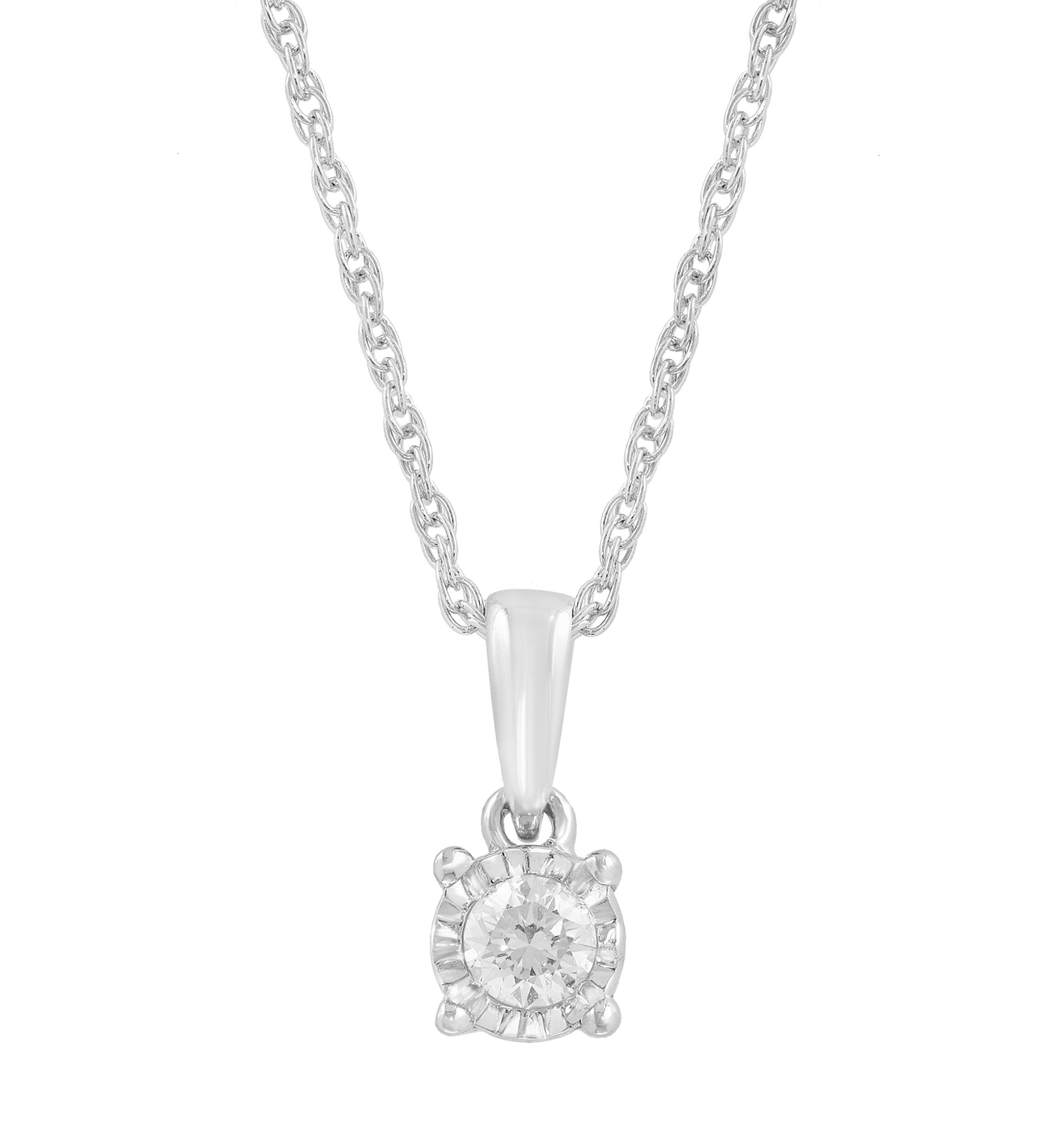  1/10 ct. t.w. Lab Grown Diamond Pendant Necklace in Sterling Silver