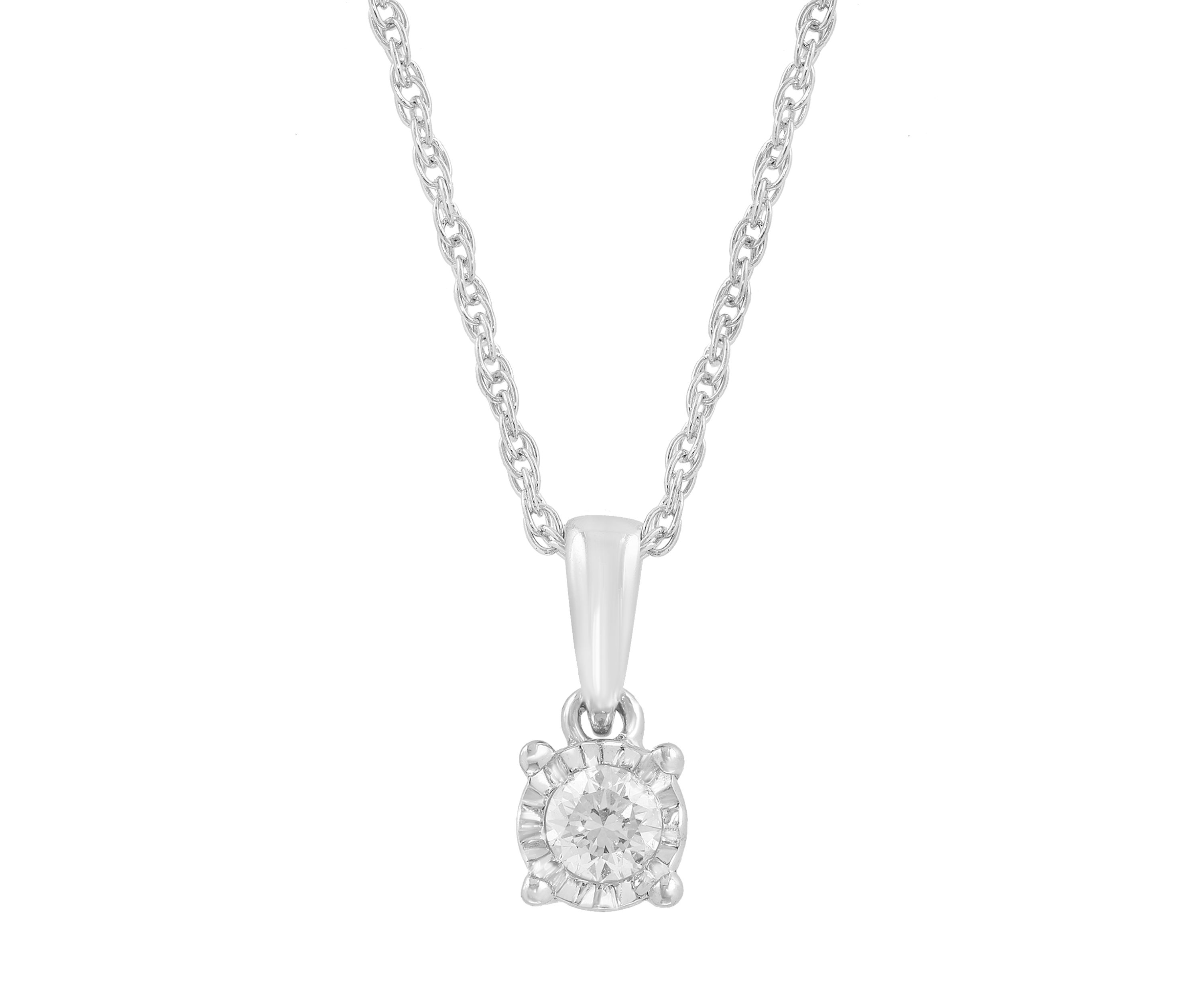  1/10 ct. t.w. Lab Grown Diamond Pendant Necklace in Sterling Silver