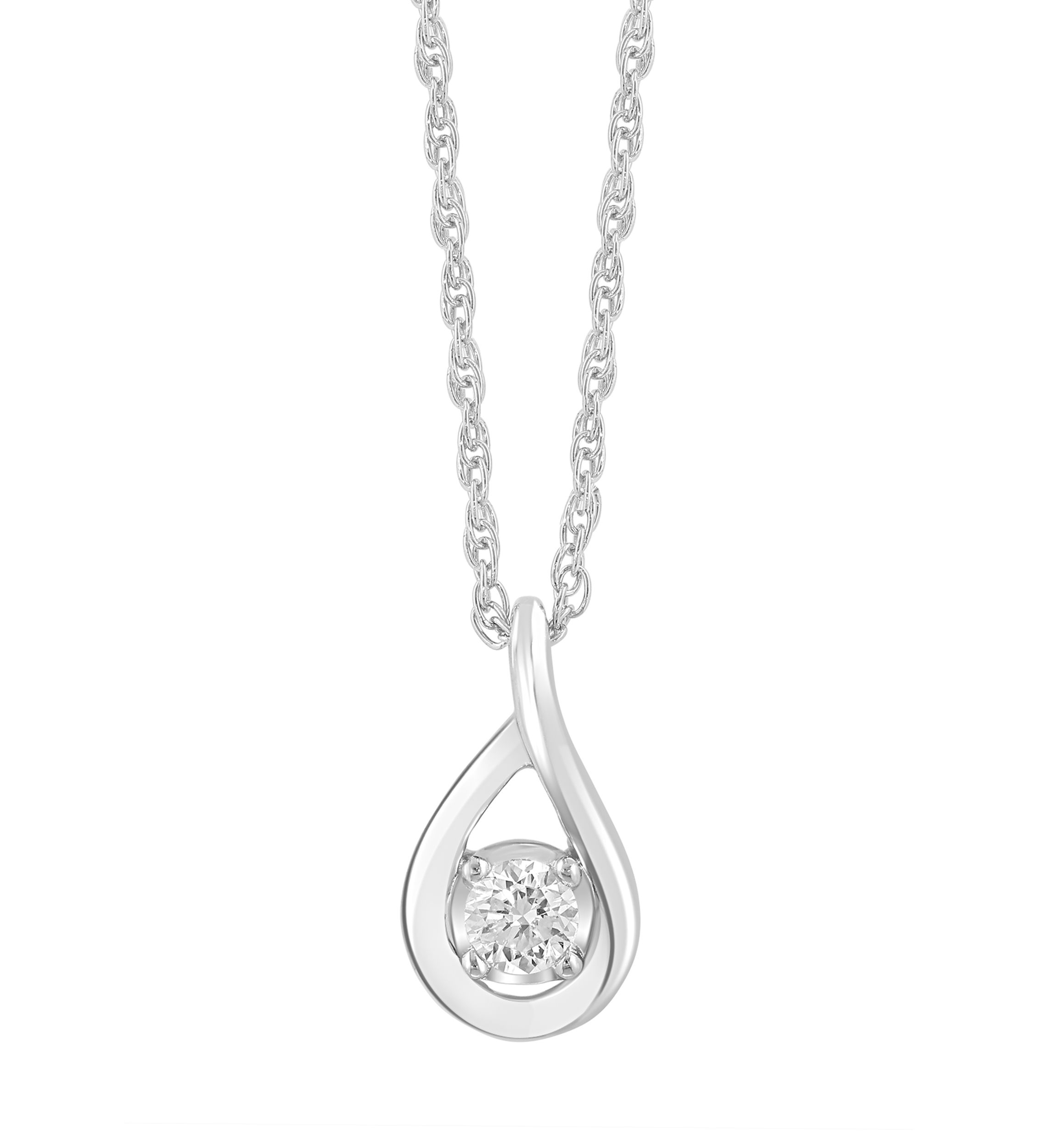  Sterling Silver Lab Grown Diamond Pendant Necklace