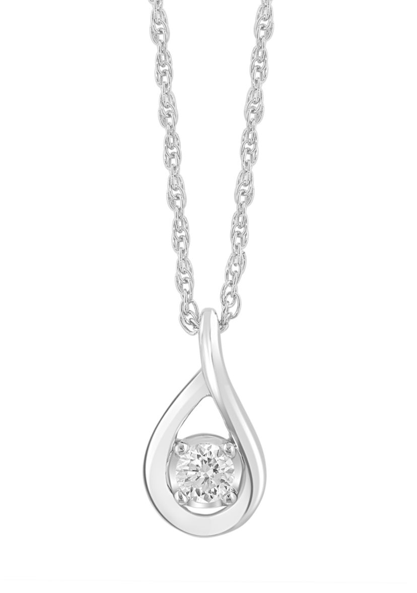  Sterling Silver Lab Grown Diamond Pendant Necklace