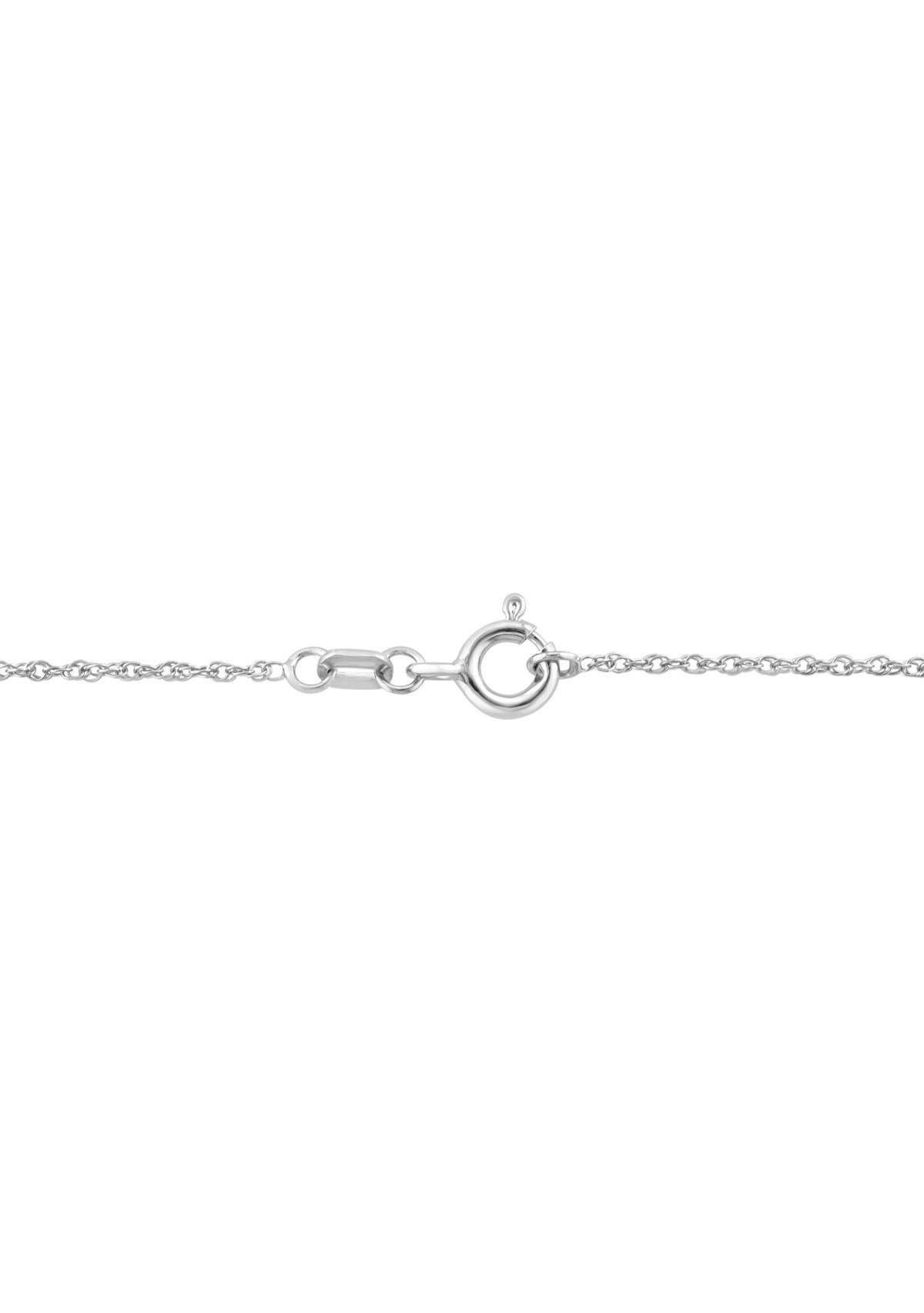  Sterling Silver Lab Grown Diamond Pendant Necklace