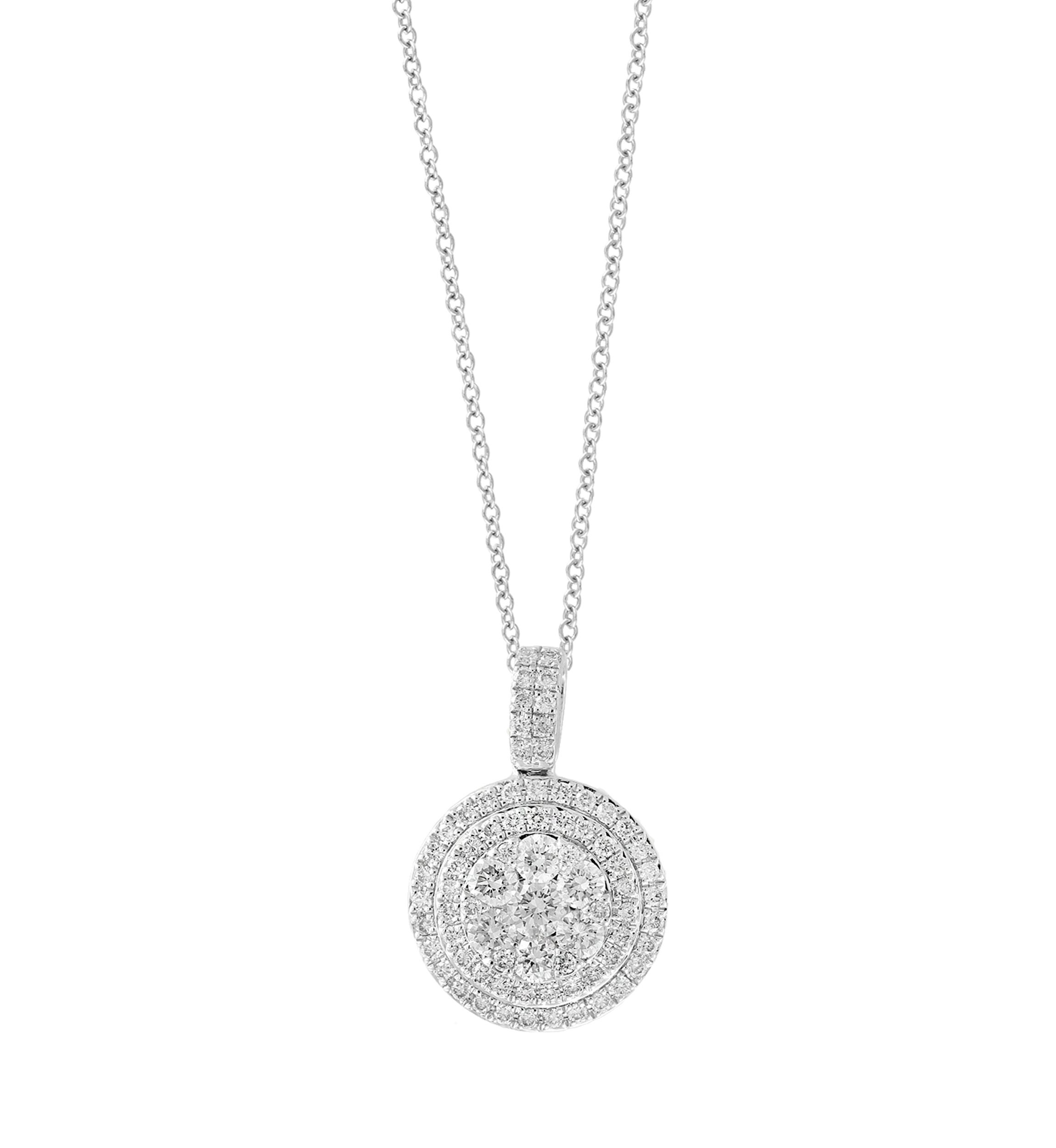 Lab Grown Diamond Pendant Necklace in Sterling Silver