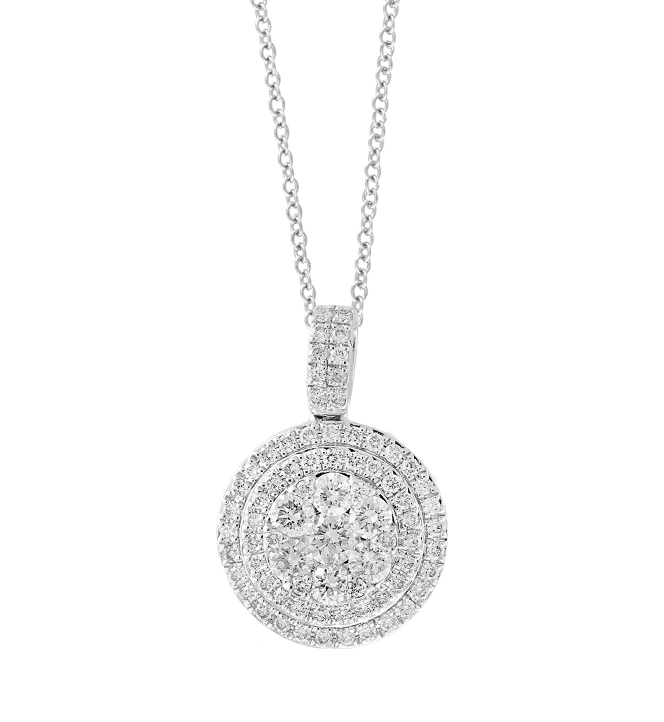 Lab Grown Diamond Pendant Necklace in Sterling Silver