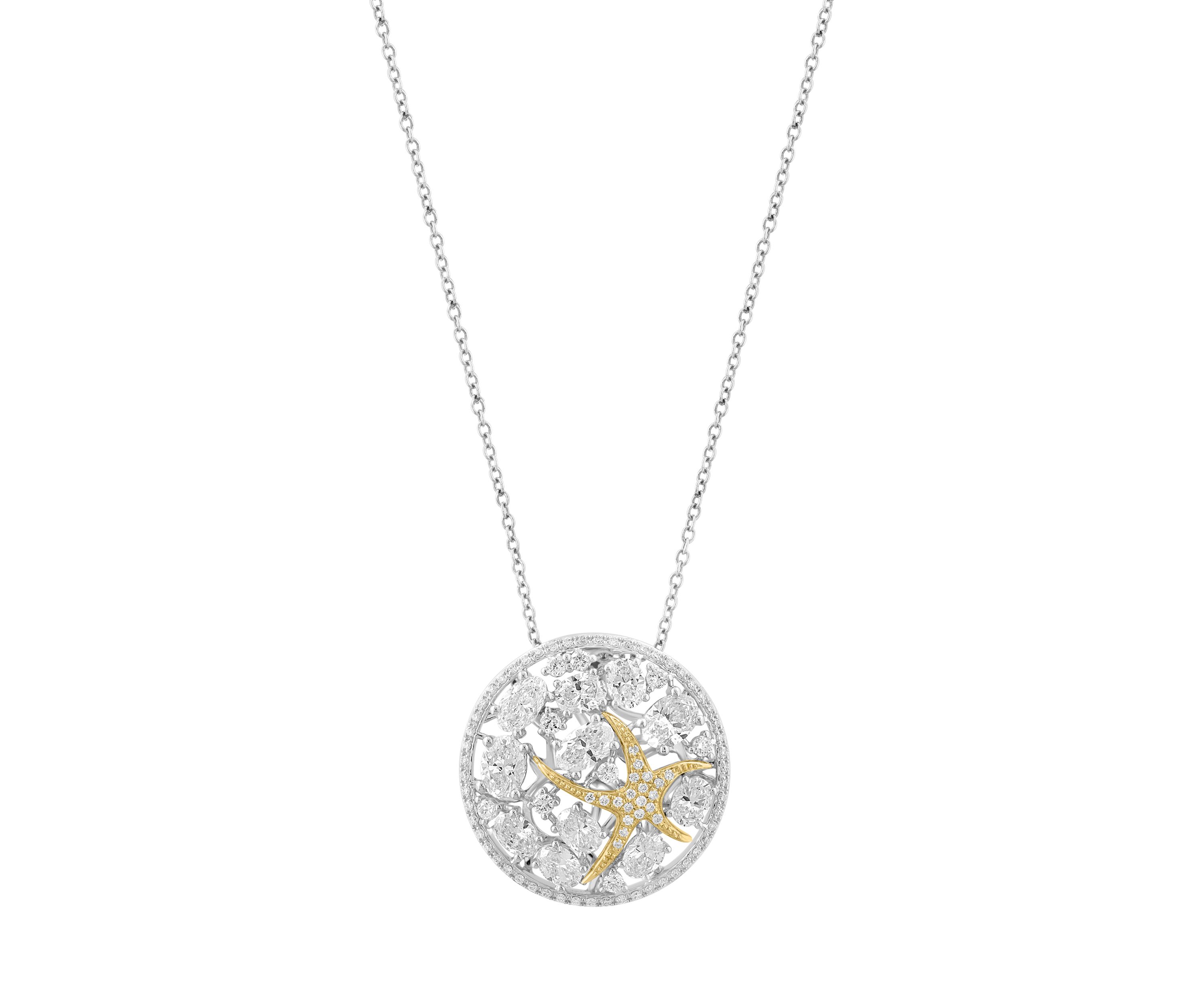  14K White Gold and Yellow Gold Lab Grown Diamond Pendant 