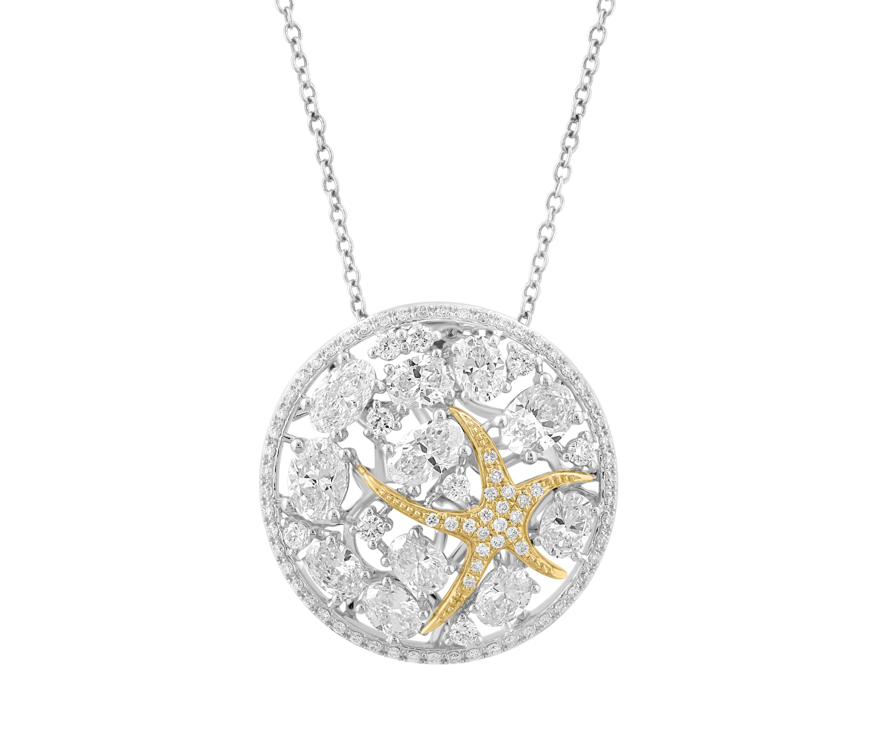  14K White Gold and Yellow Gold Lab Grown Diamond Pendant 