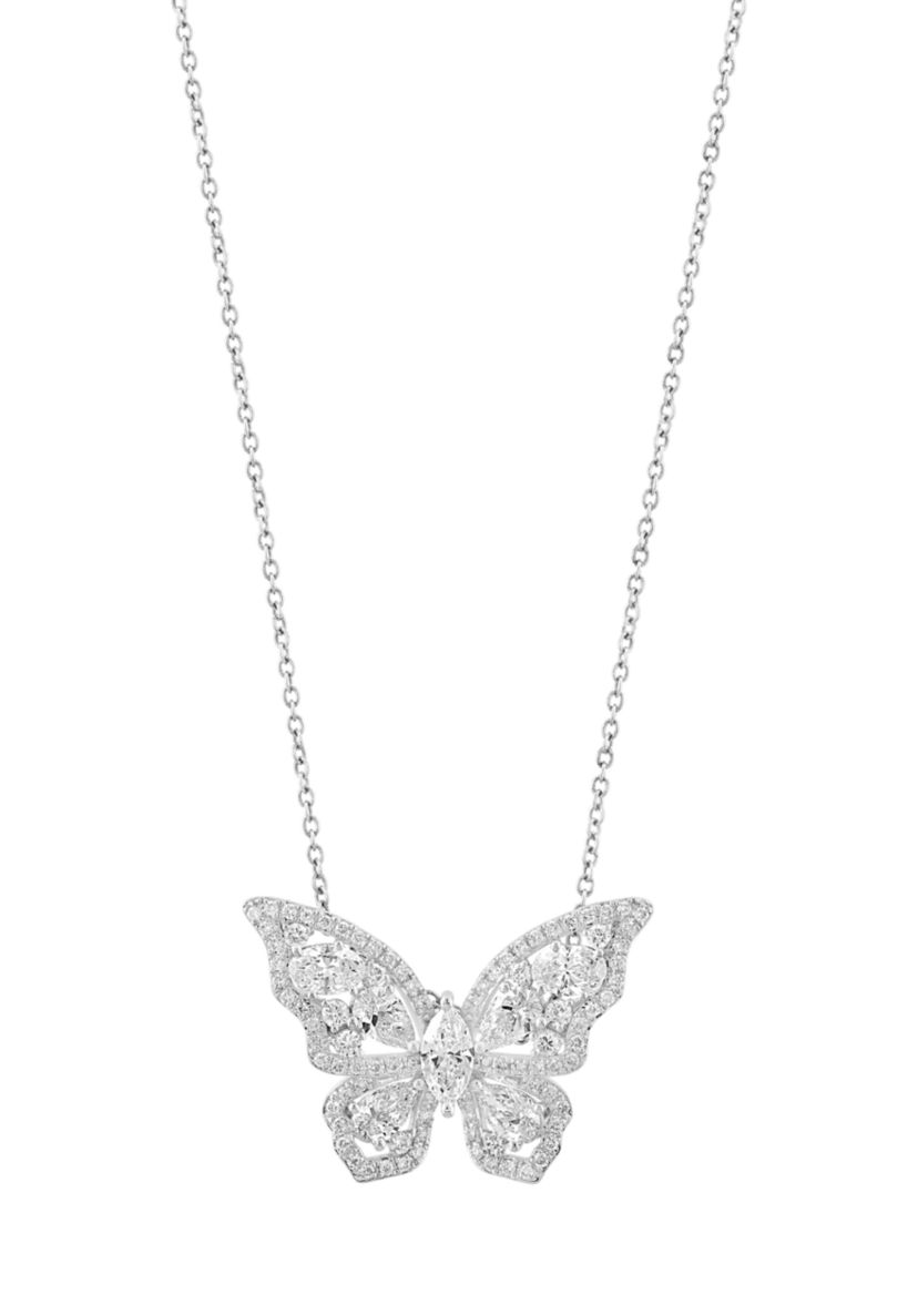 14K White Gold Lab Grown Diamond Pendant