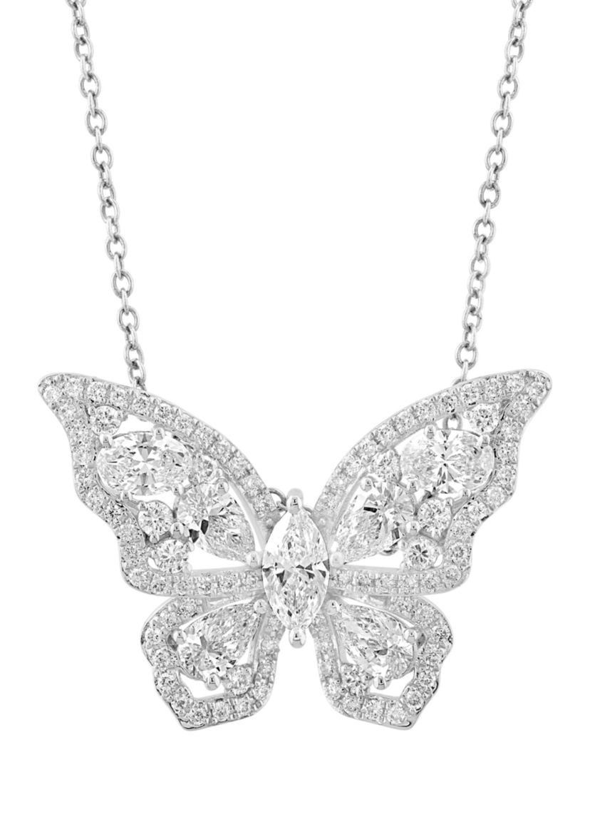14K White Gold Lab Grown Diamond Pendant