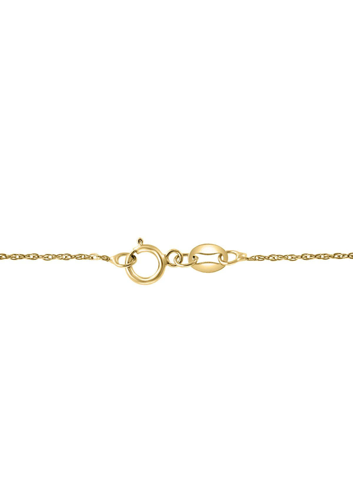 Sterling Silver/14K Gold Plate Diamond Cross Necklace 
