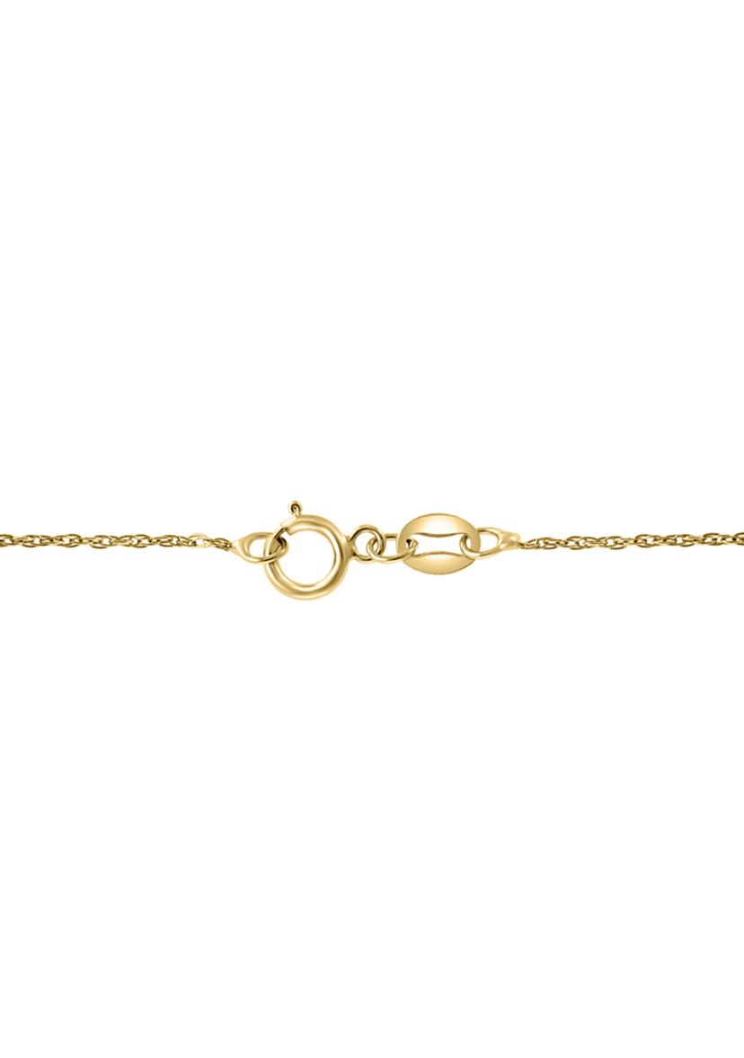 Sterling Silver/14K Gold Plate Diamond Cross Necklace 