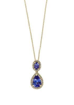 Effy 3/4 ct. t.w. Diamond and Tanzanite Pendant in 14k Yellow Gold -  5400452YCHCQ74DZ4