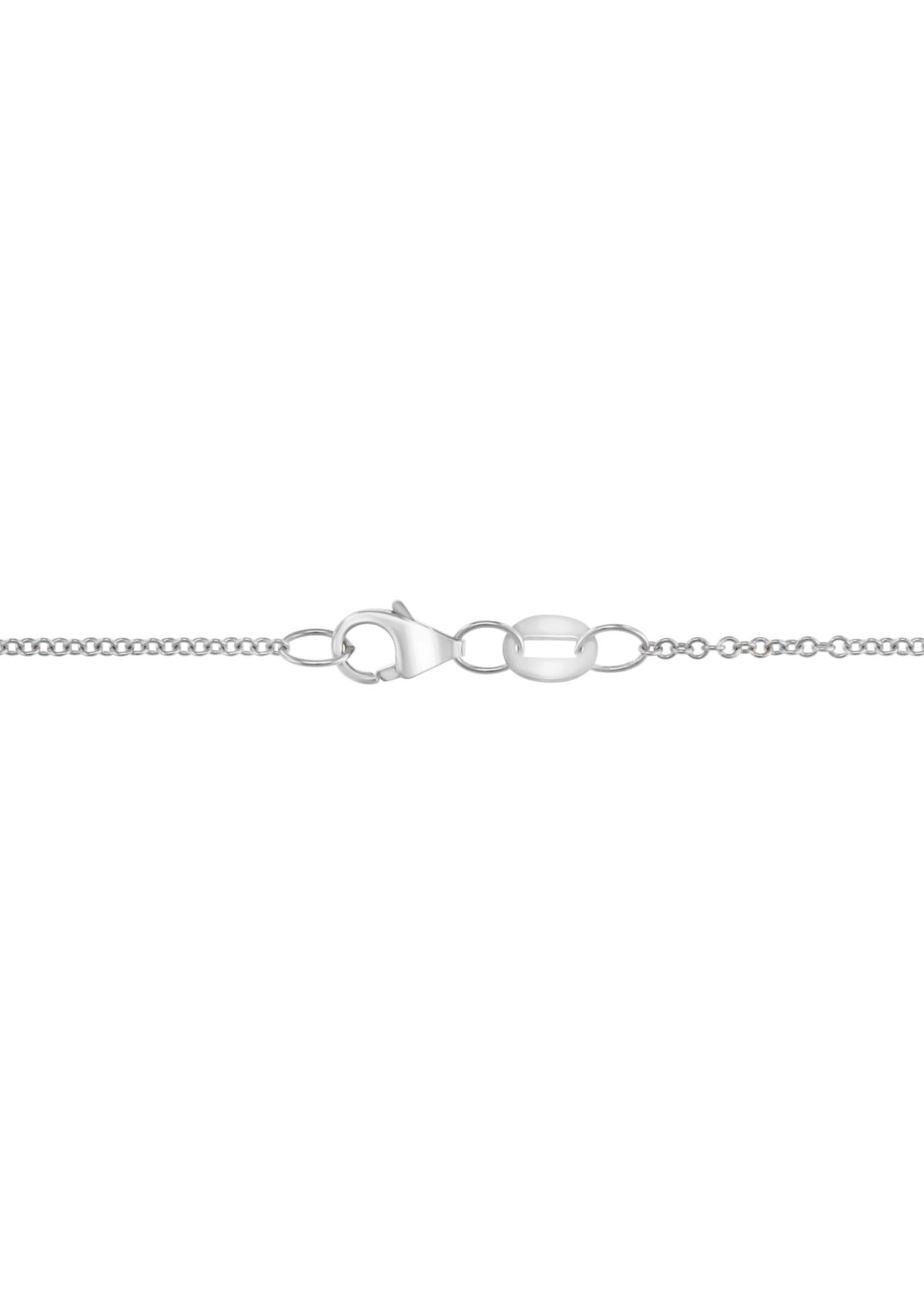14K White Gold Diamond and Tanzanite Pendant Necklace