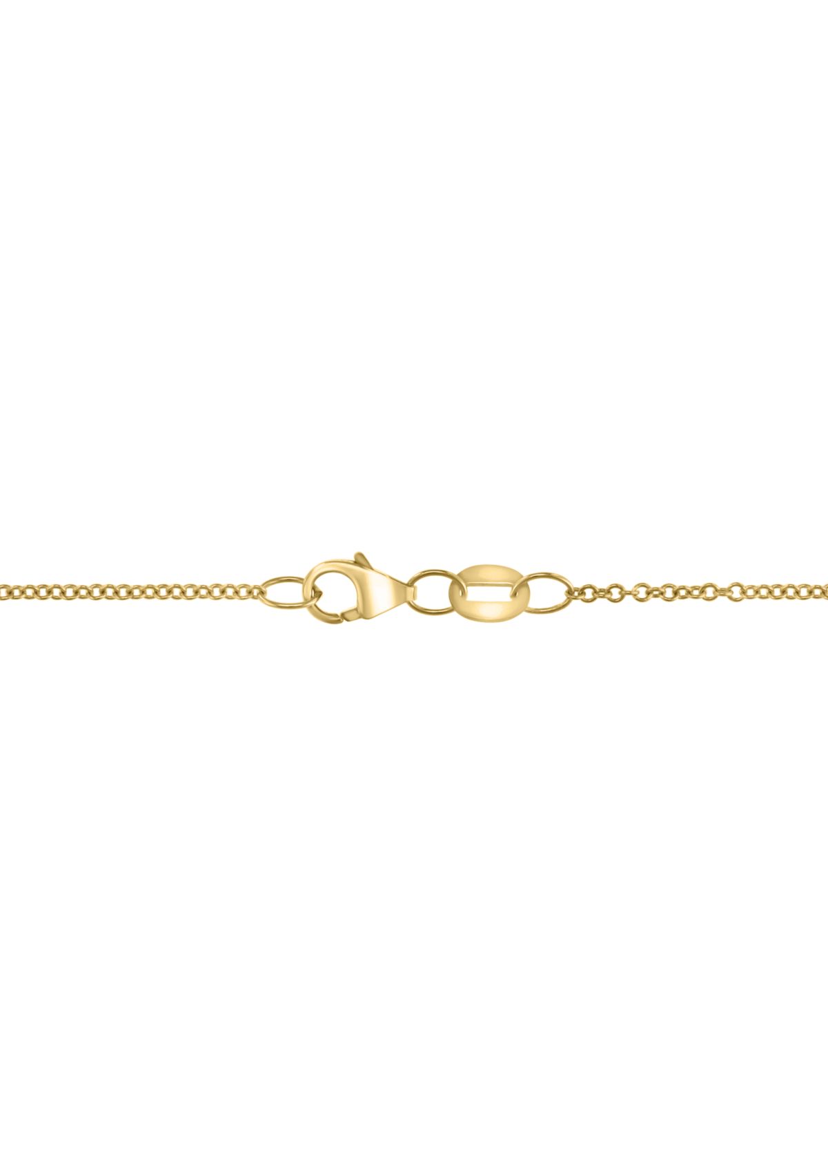   14K Yellow Gold Diamond Tanzanite Pendant Necklace 