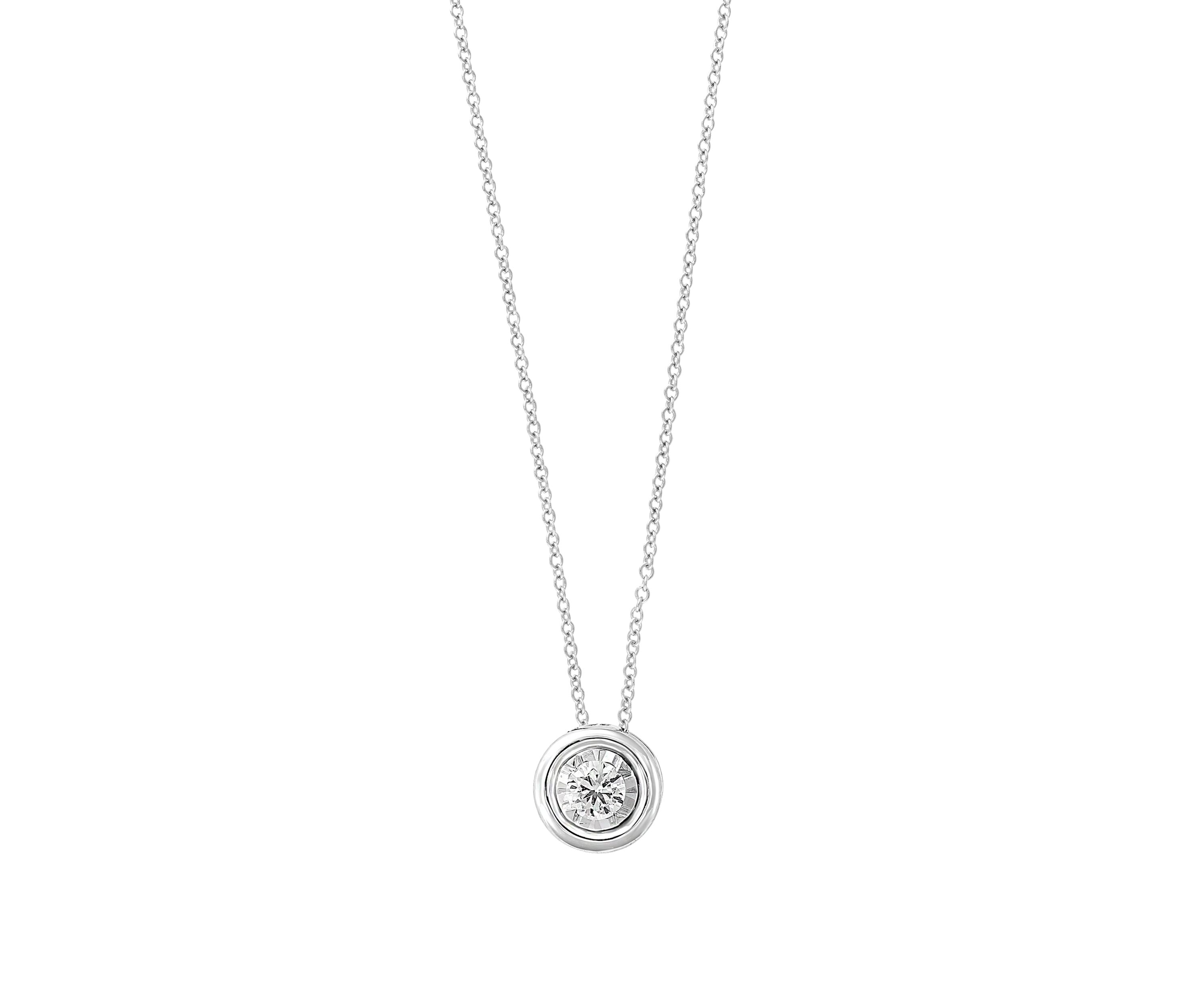 1/5 ct. t.w. Miracle Bezel Diamond Pendant in 14k White Gold 