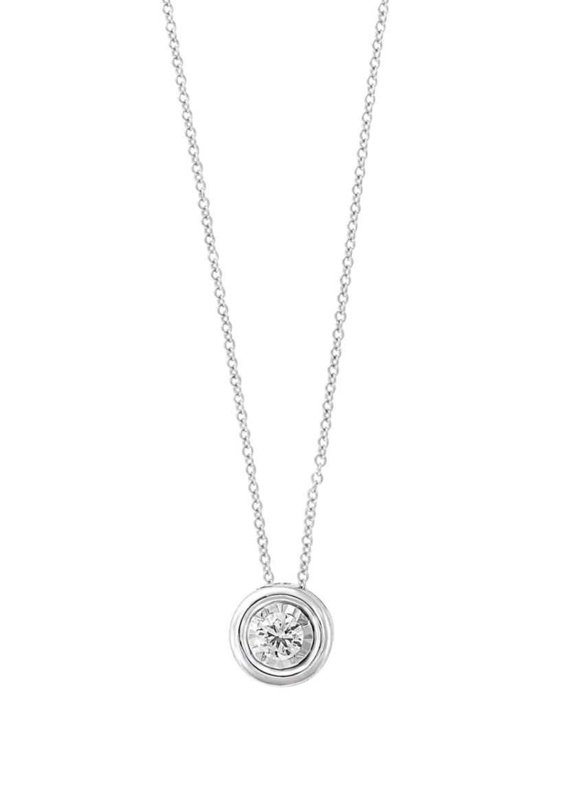 1/5 ct. t.w. Miracle Bezel Diamond Pendant in 14k White Gold 