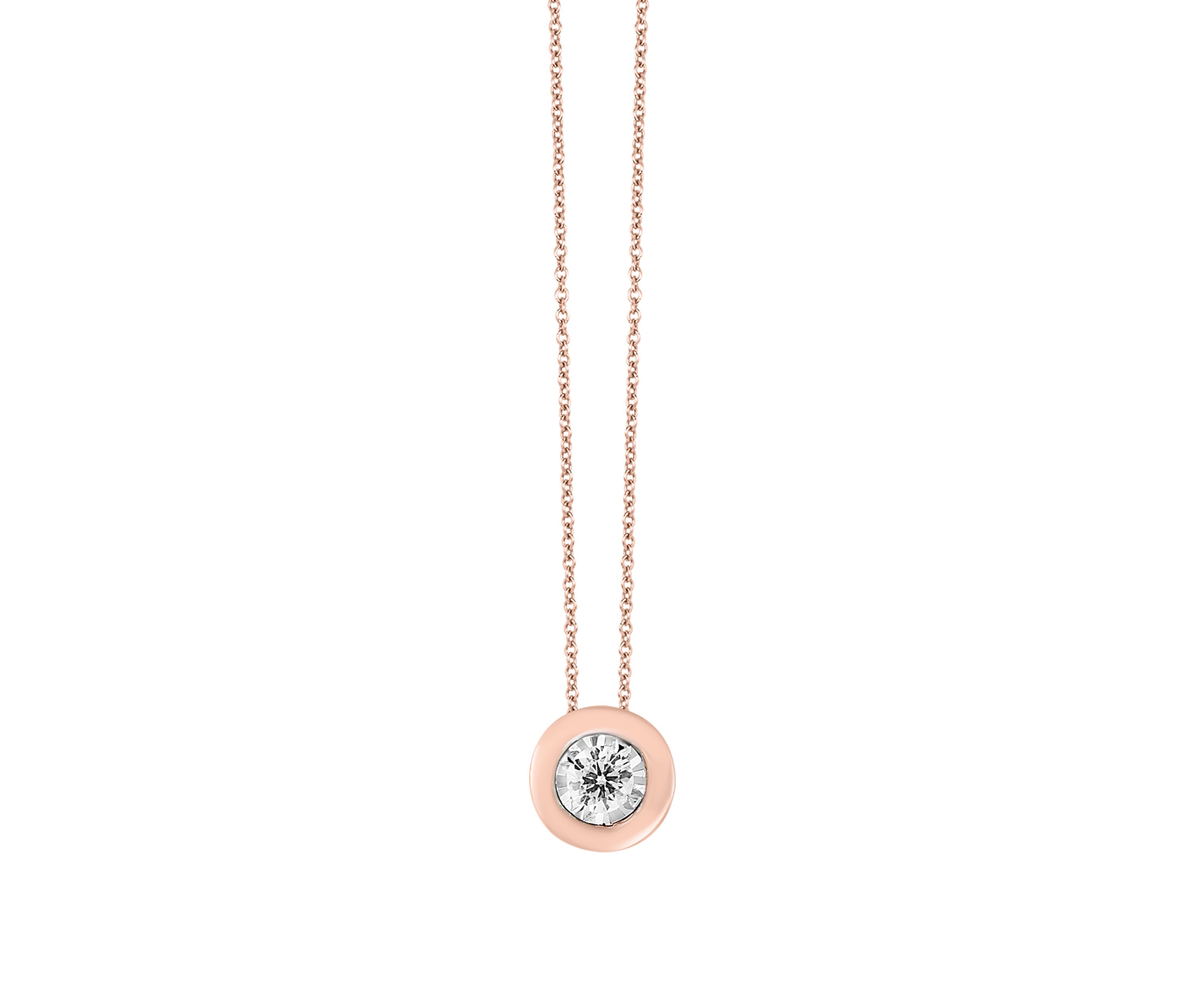 1/5 ct. t.w. Miracle Solitaire Pendant in 14k Rose Gold