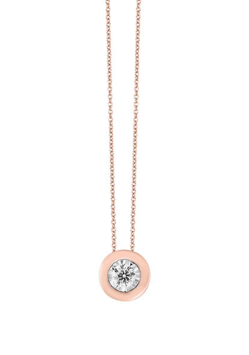 1/5 ct. t.w. Miracle Solitaire Pendant in 14k Rose Gold
