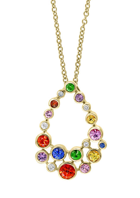 Effy® 1.39 ct. t.w. Multi Sapphire Pendant Necklace