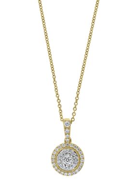 Effy 14K White And Yellow Gold 3/8 Ct. T.w. Diamond Pendant Necklace